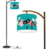 Mid Century Modern Atomic Cat,Arc Floor Lamp In Coral Aqua Kitsch Design - Mid Century Modern Gal
