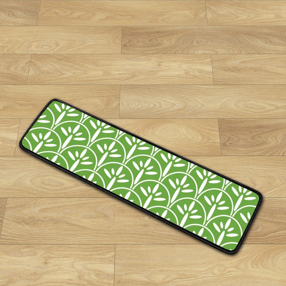 Art Deco Stair Tread Carpets | Green Grass And White Mid Century Modern Style Non Slip Carpet for Stairs Treads - Mid Century Modern Gal