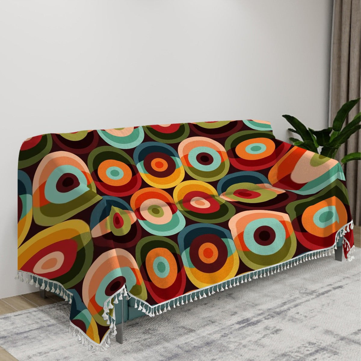 Mid Mod 60s Groovy Orbs Couch Lightweight Covers Blanket - Mid Century Modern Gal