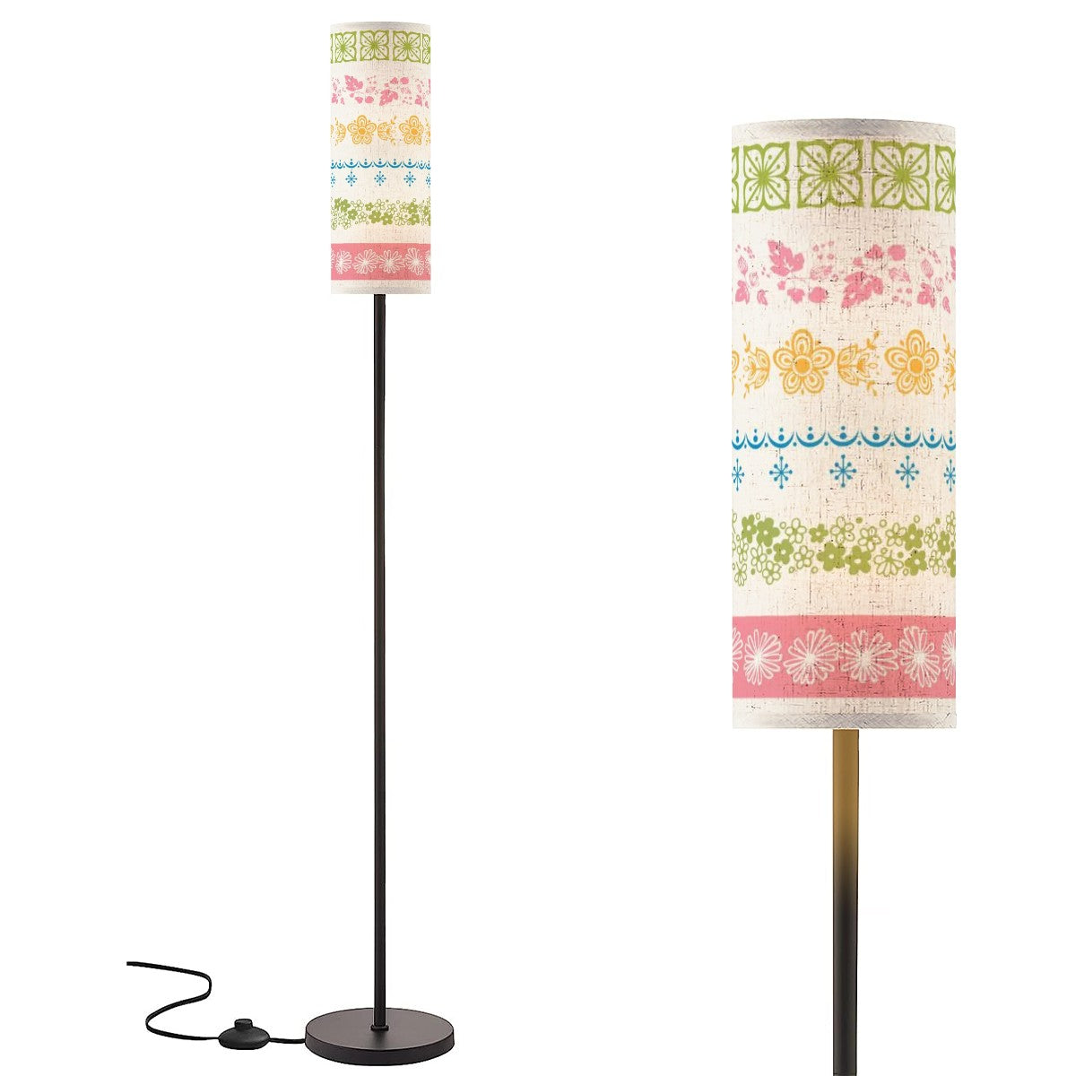 Pyrex Collector Retro Kitchen, Sunroom, Mod Floor Lamp WIth Pyrex Pattern - Mid Century Modern Gal