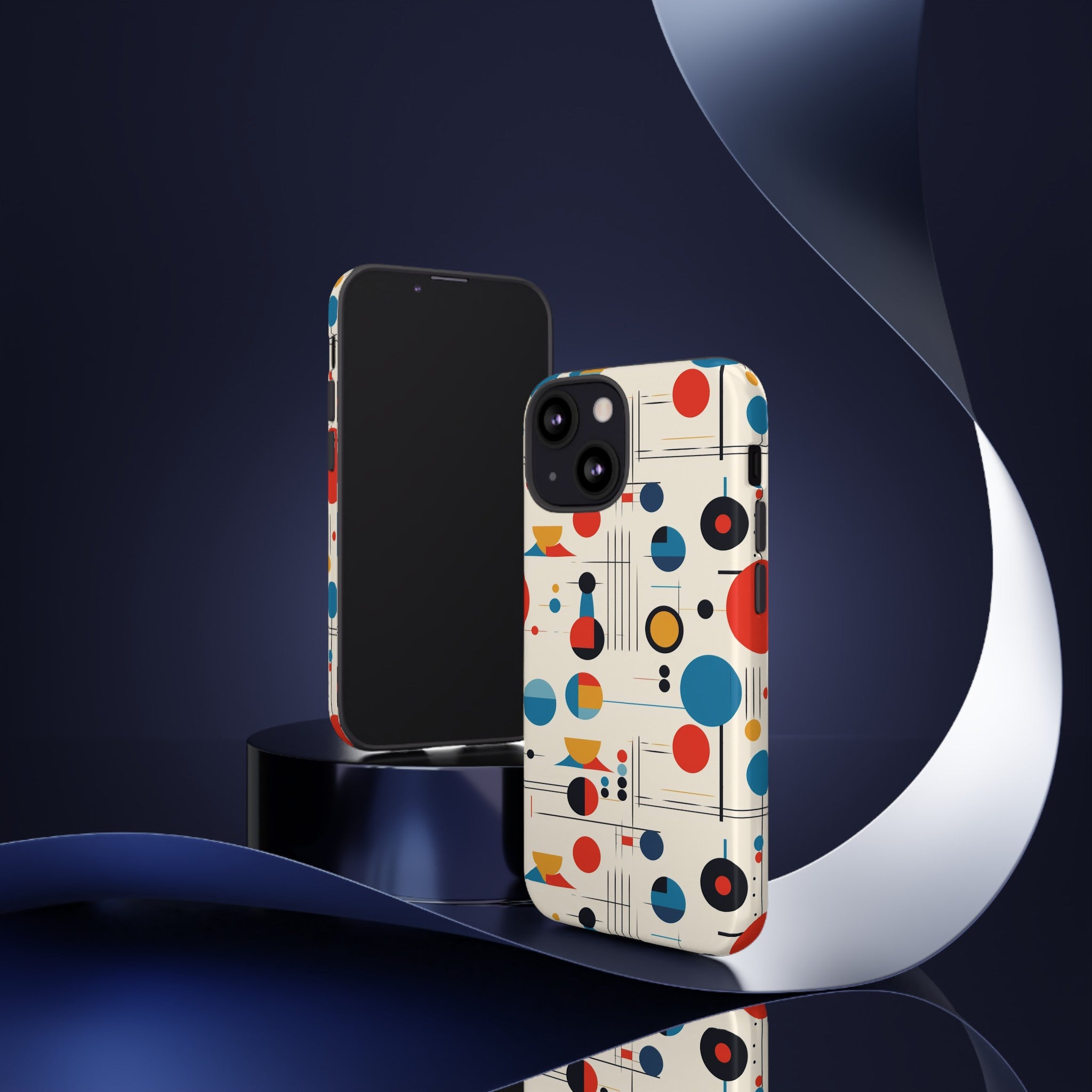 Mid Mod Bauhaus Designed iPhone, Samsung, Retro Phone Tough Cases - Mid Century Modern Gal