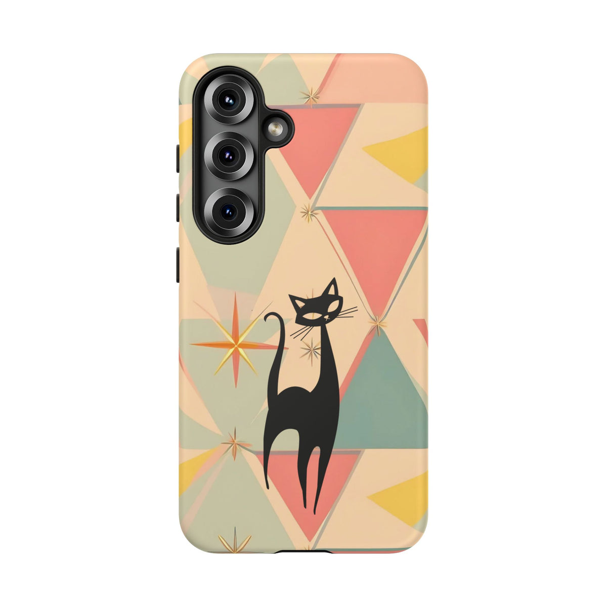 Atomic Cat Mid Mod Retro Cat Phone Case | Tough Cases with Vintage Vibe | Ideal for Cat Lovers