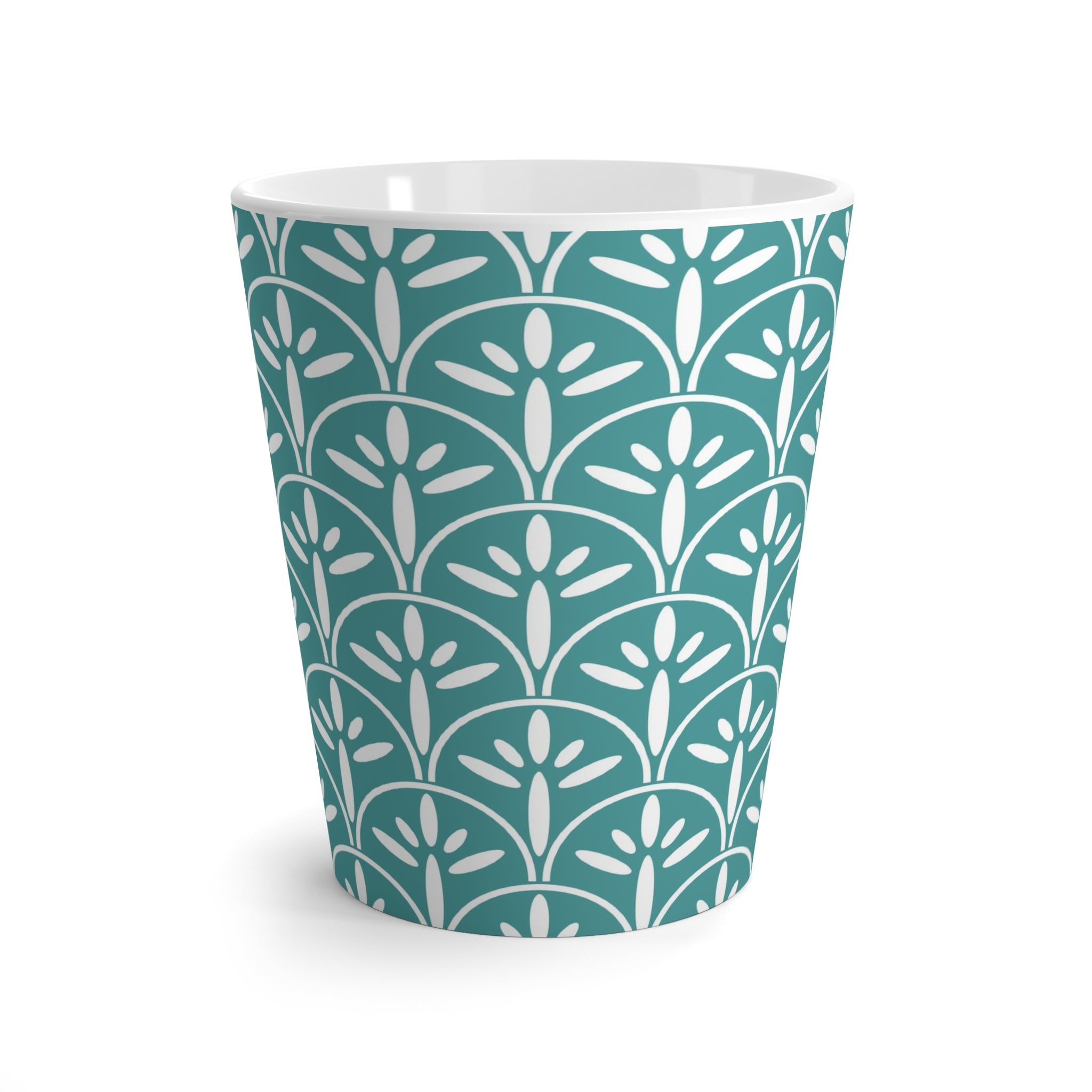 Art Deco Vintage Floral Latte Mug - Stylish Ceramic Cup for Coffee Lovers - Mid Century Modern Gal