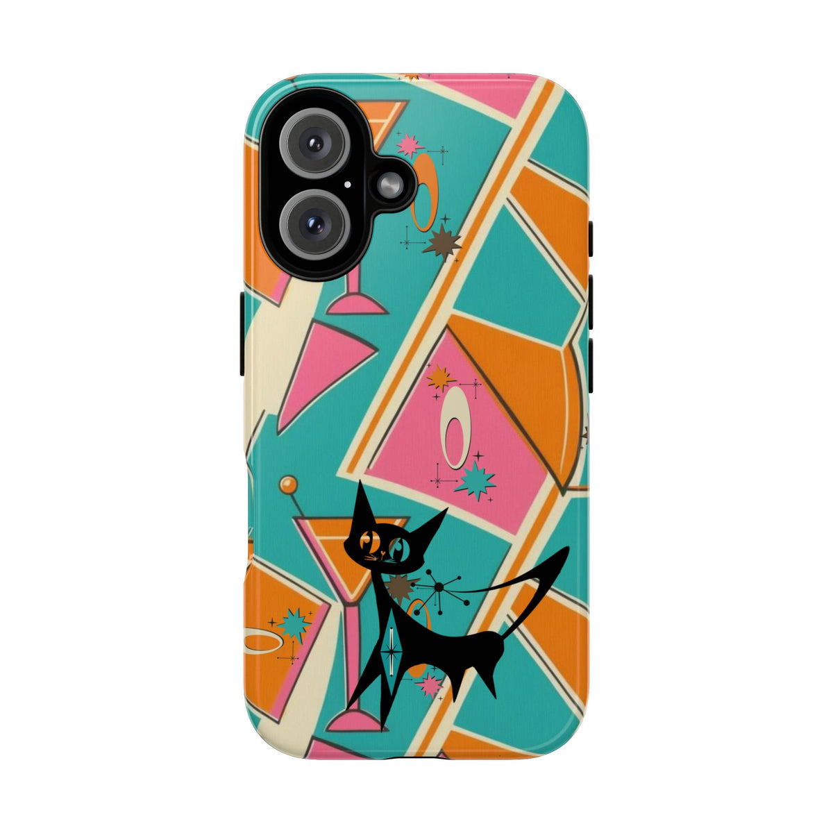 Atomic Cat Mid Mod Retro Cat Phone Case - Tough Cases for Stylish Cat Lovers - Mid Century Modern Gal