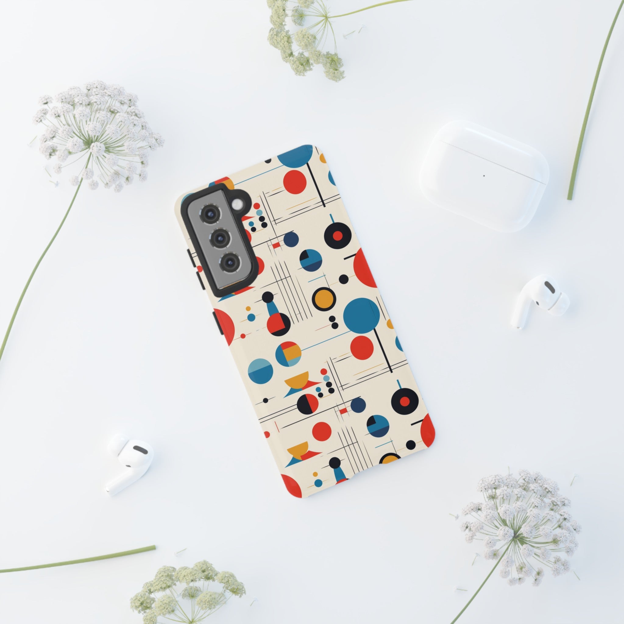 Mid Mod Bauhaus Designed iPhone, Samsung, Retro Phone Tough Cases - Mid Century Modern Gal