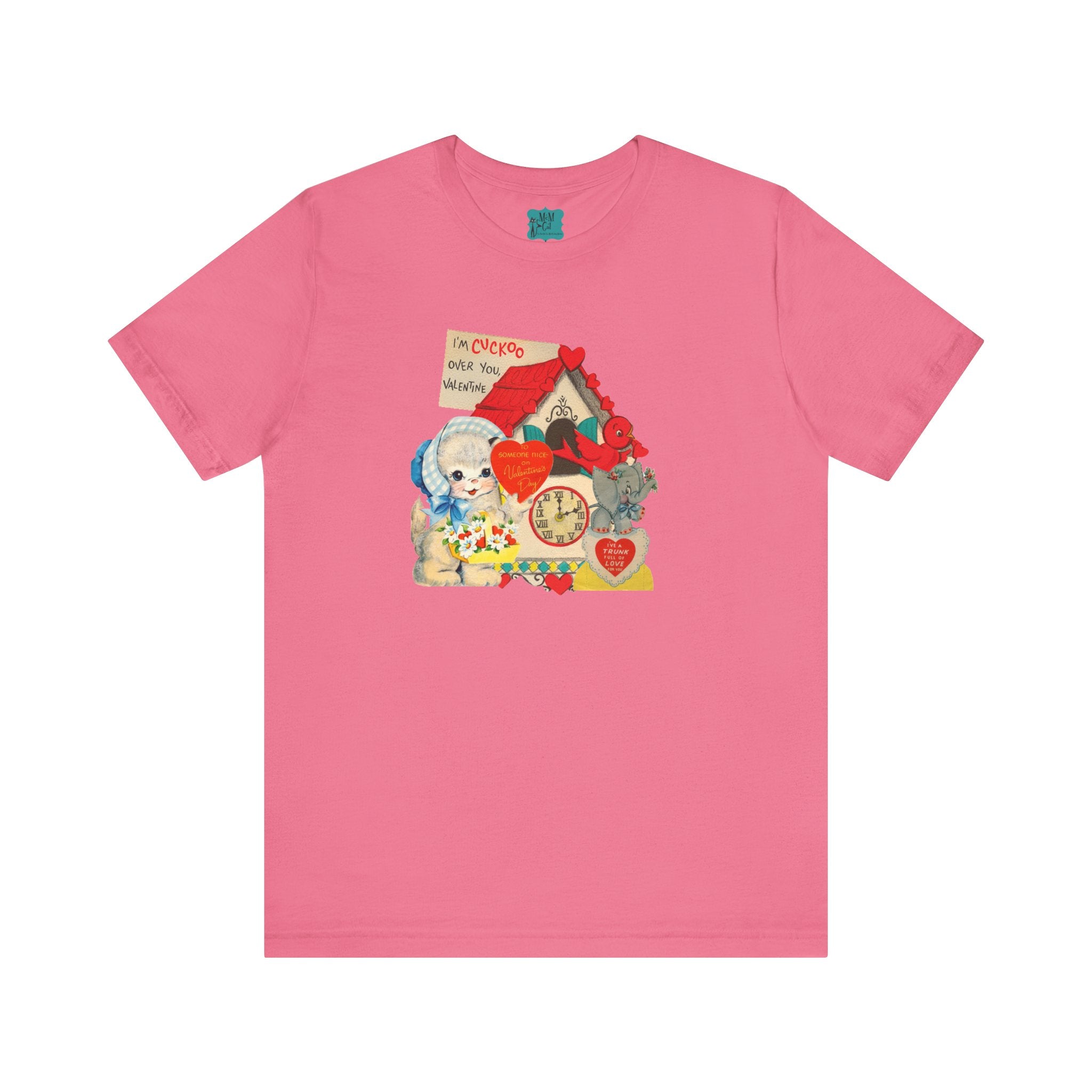 Vintage Valentine Cards Tee, Kitschy Whimsical Love Short Sleeve Tee - Mid Century Modern Gal