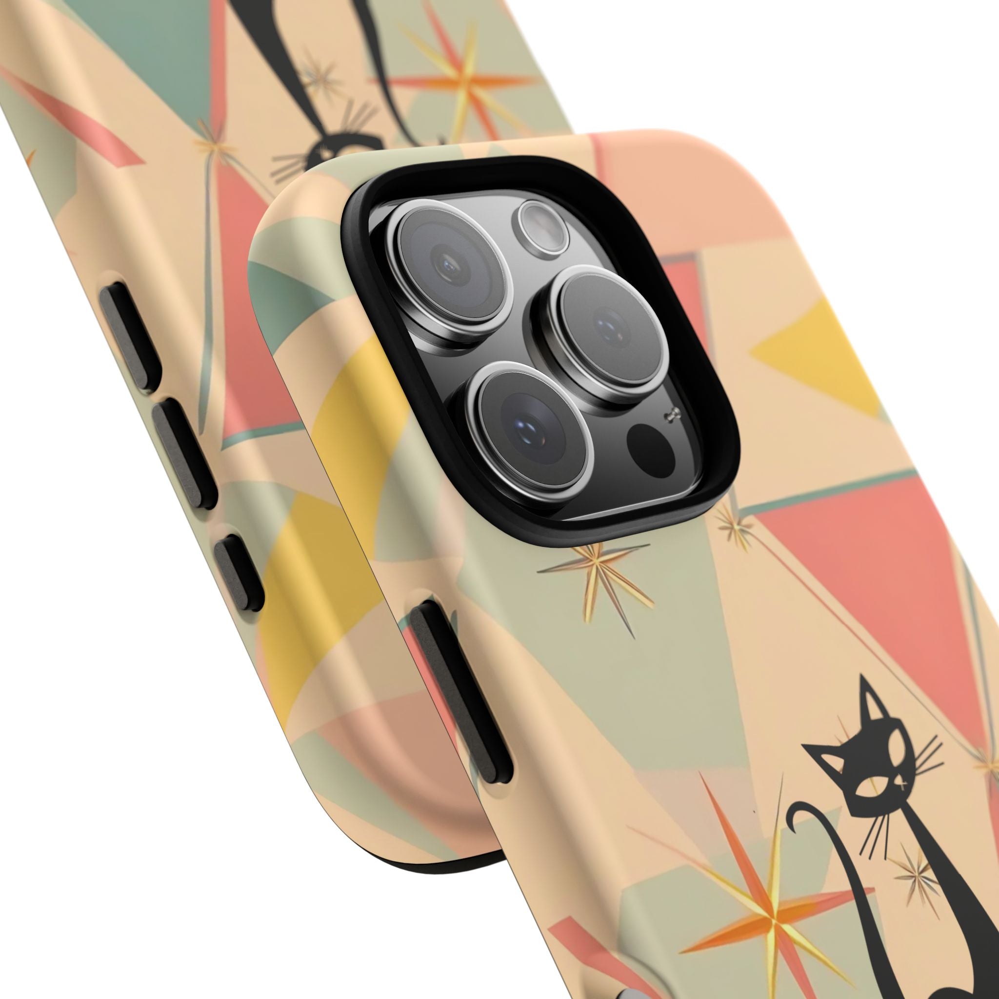 Atomic Cat Mid Mod Retro Cat Phone Case | Tough Cases with Vintage Vibe | Ideal for Cat Lovers