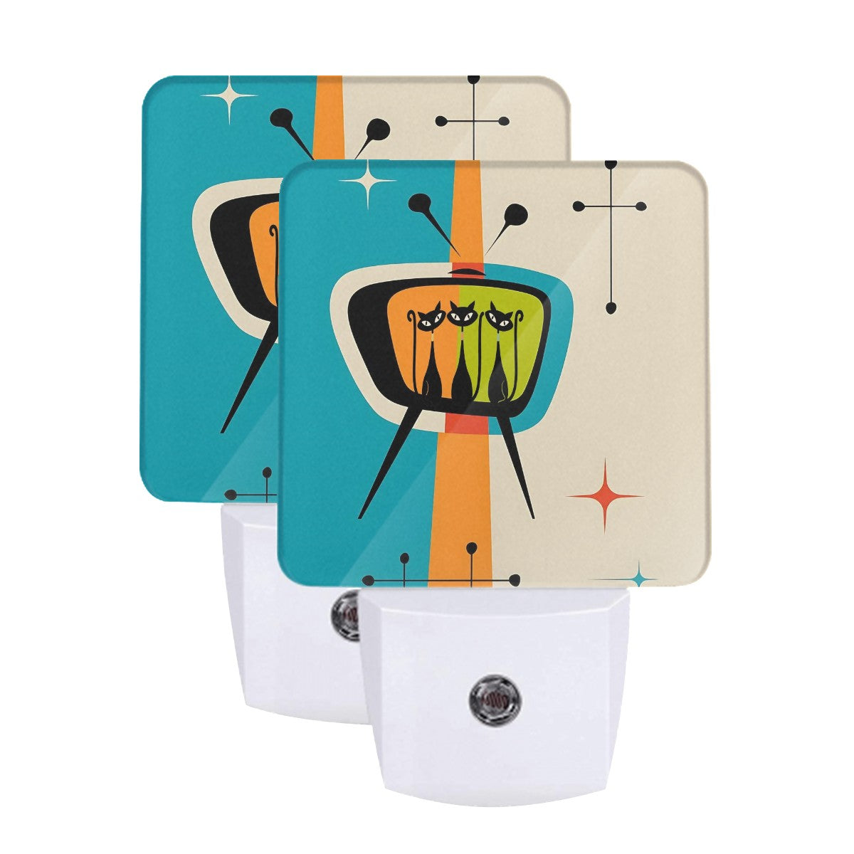 Atomic Cat Kitschy Fun LED Night Light Set of 2 - Mid Century Modern Gal