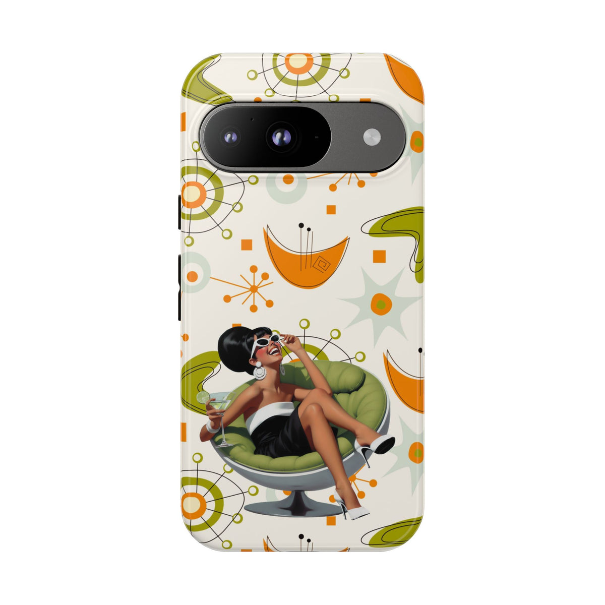 Mid Century Modern Atomic Starburst Mid Mod 60s Gal Retro Chic Tough Phone Case with Vintage Glamour Design