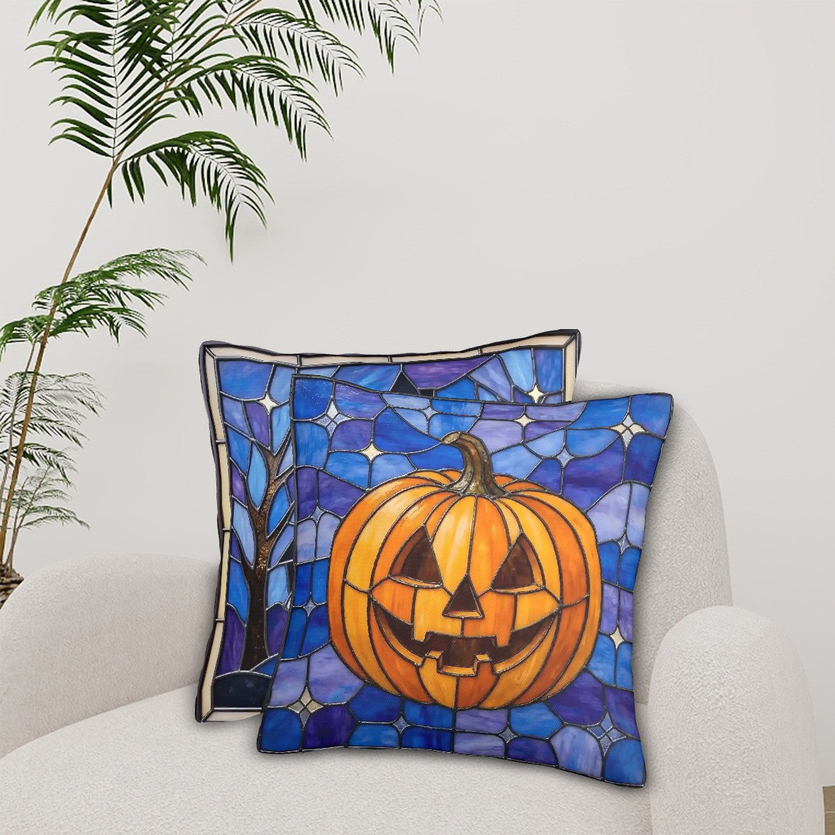 Halloween Stained Glass Style Jack-o&
