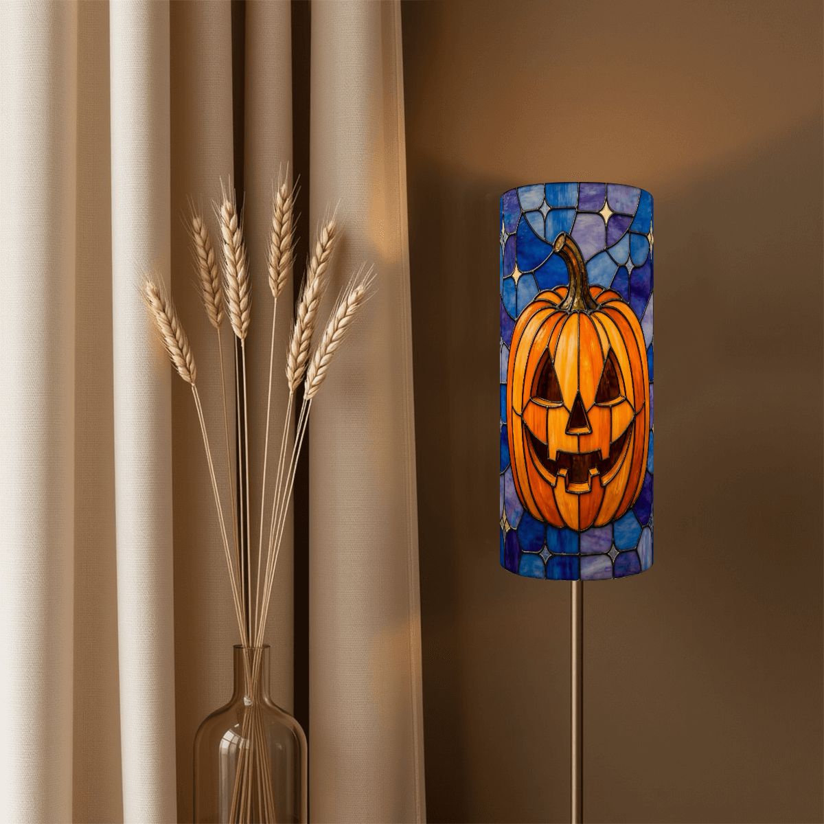 Halloween Stained Glass Style Jack-o&