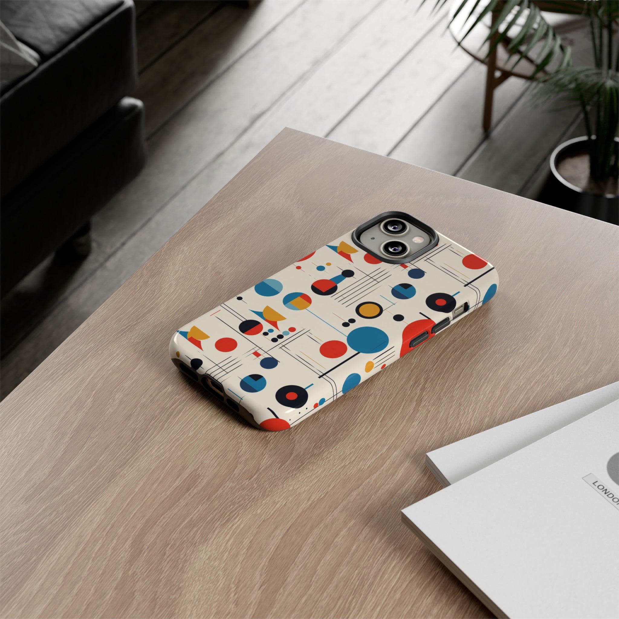 Mid Mod Bauhaus Designed iPhone, Samsung, Retro Phone Tough Cases - Mid Century Modern Gal