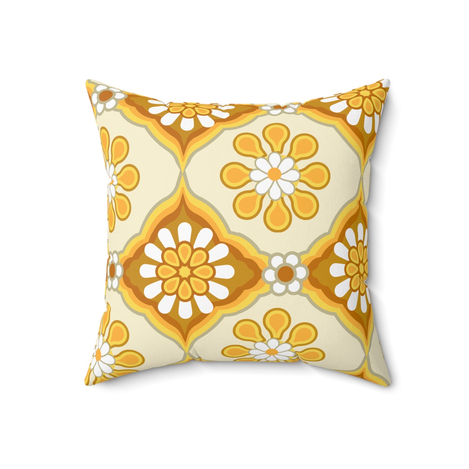 Daisy Flower Power Groovy 70s Retro Pillow Cover And Insert - Mid Century Modern Gal