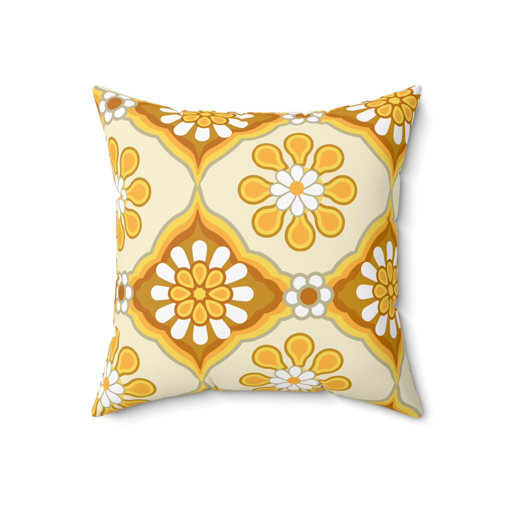 Daisy Flower Power Groovy 70s Retro Pillow Cover And Insert - Mid Century Modern Gal
