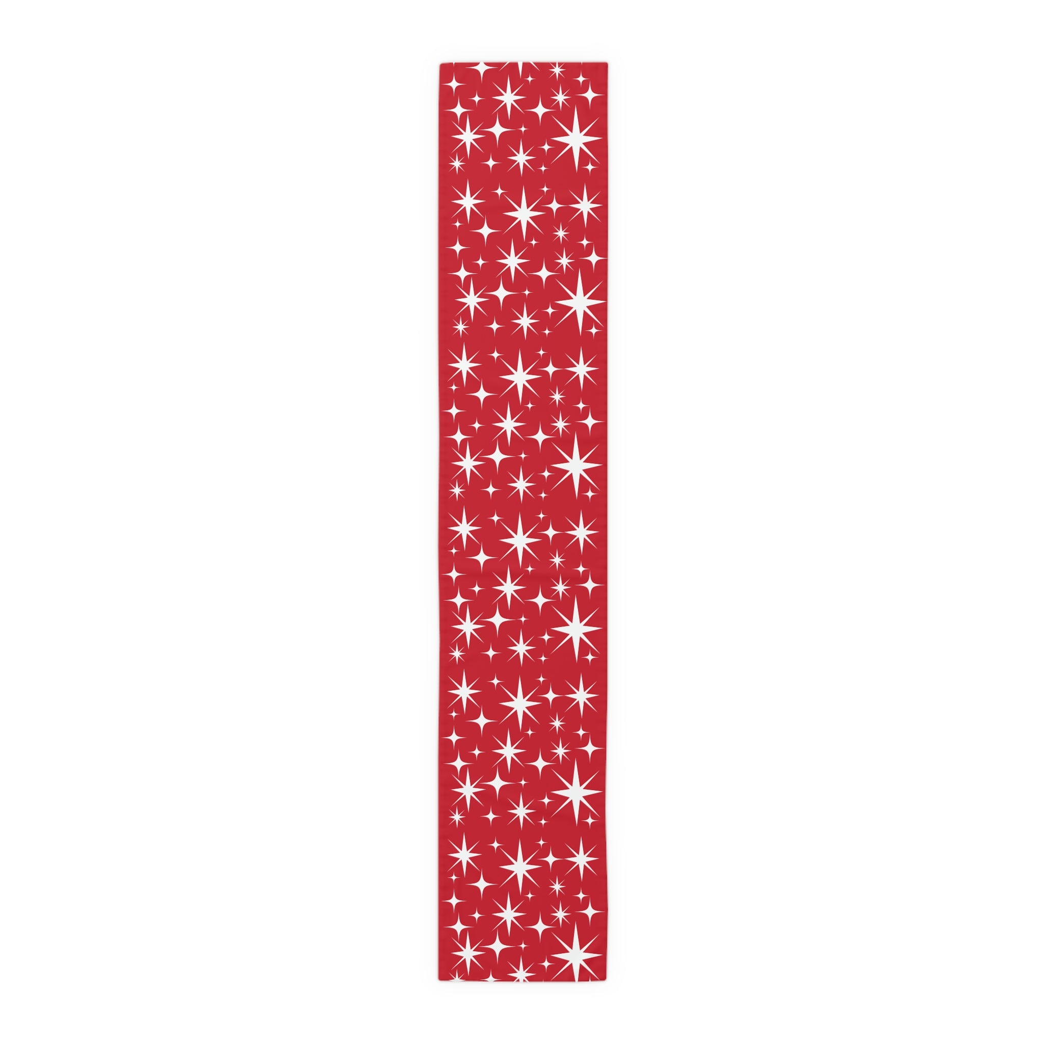50s Atomic Starburst, Red Holiday Kitsch, Mid Century Modern Designed Table Runner - Mid Century Modern Gal