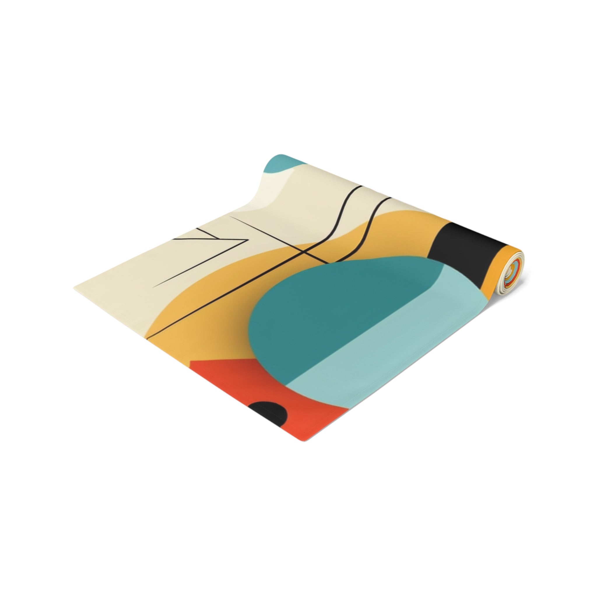 Modern Bauhaus Geometric Designed Table Runner - Mid Century Modern Gal