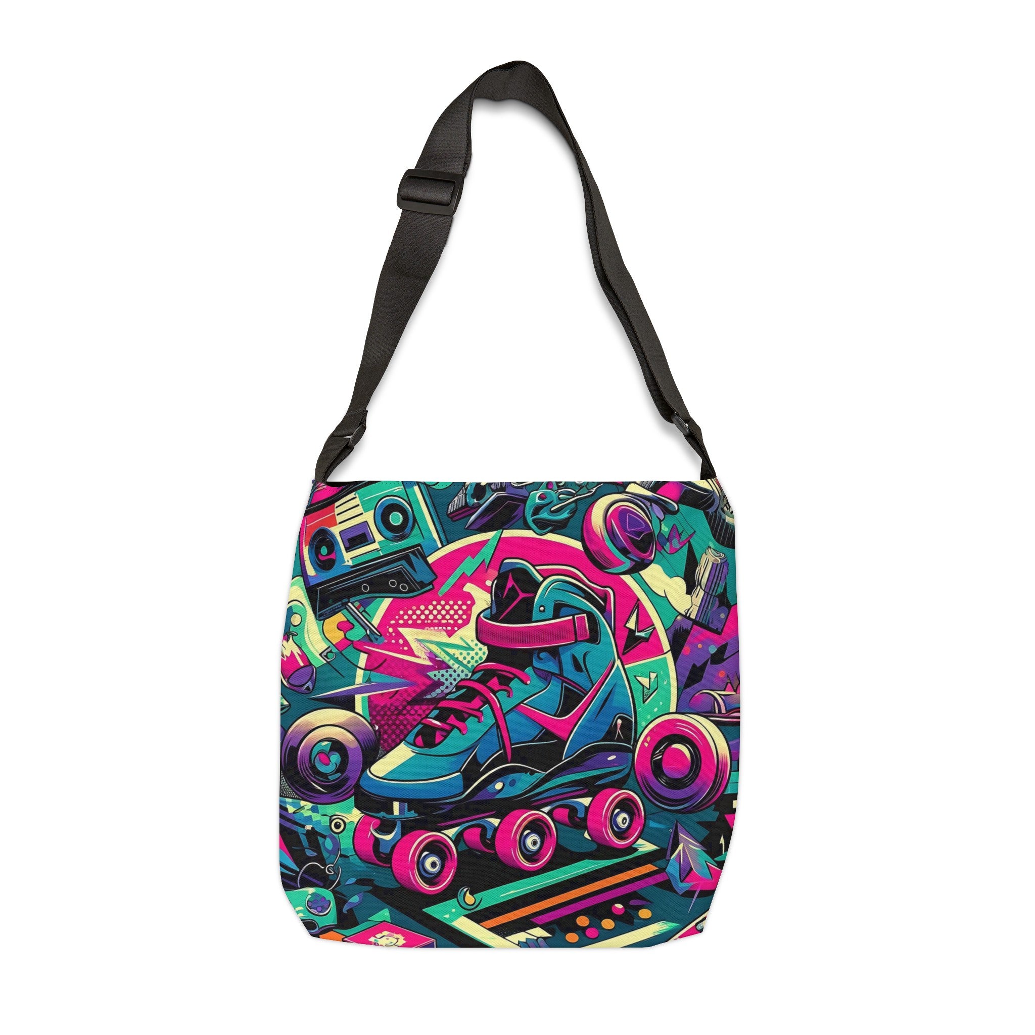 80s Retro Rollerskate Funky Tote Bag Gift For 80s Lover - Mid Century Modern Gal