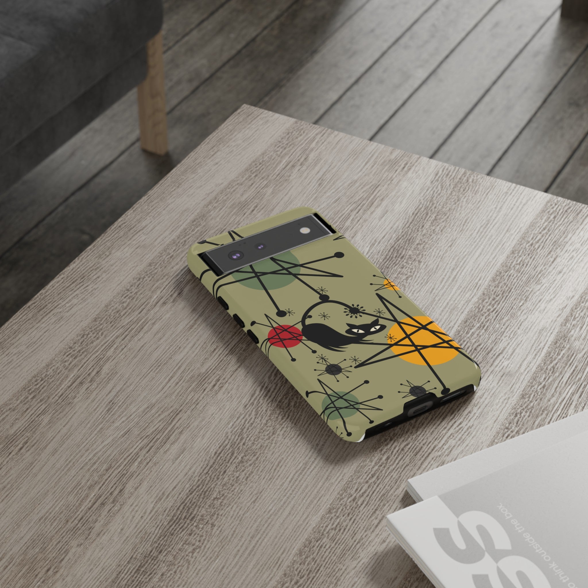 Mid Century Modern Atomic Cat, Retro Chic Groovy Mod Samsung, Smart Phone Tough Cases - Mid Century Modern Gal