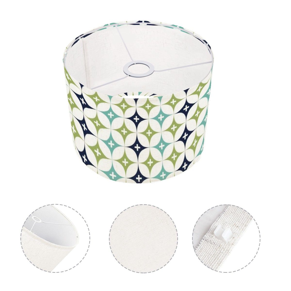 Atomic Starburst Blue Green, Mid Century Modern Lampshade - Mid Century Modern Gal