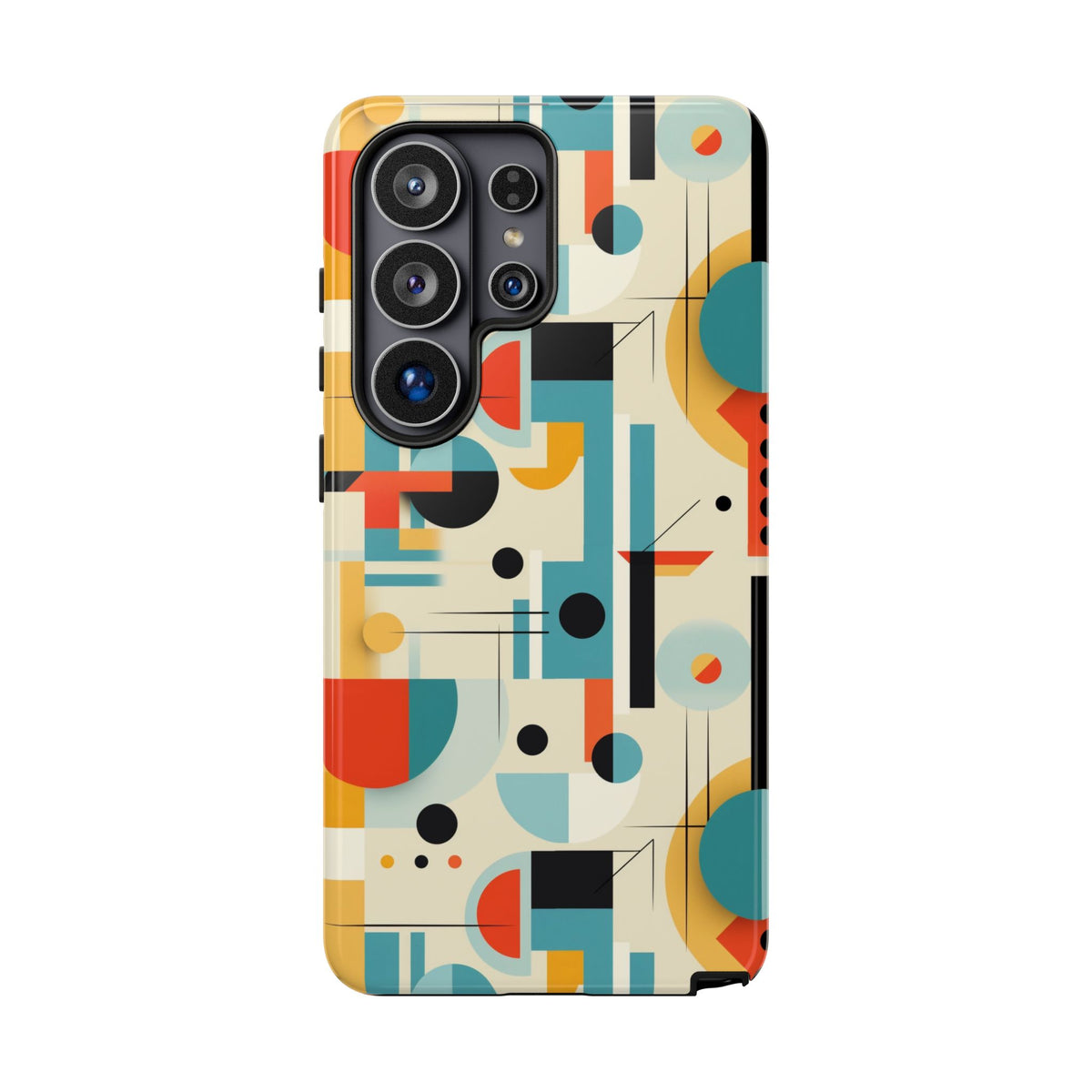 Bauhaus Designed Mid Mod Geometric Groovy Smart Phone, iPhone, Samsung Compatible Tough Cases - Mid Century Modern Gal