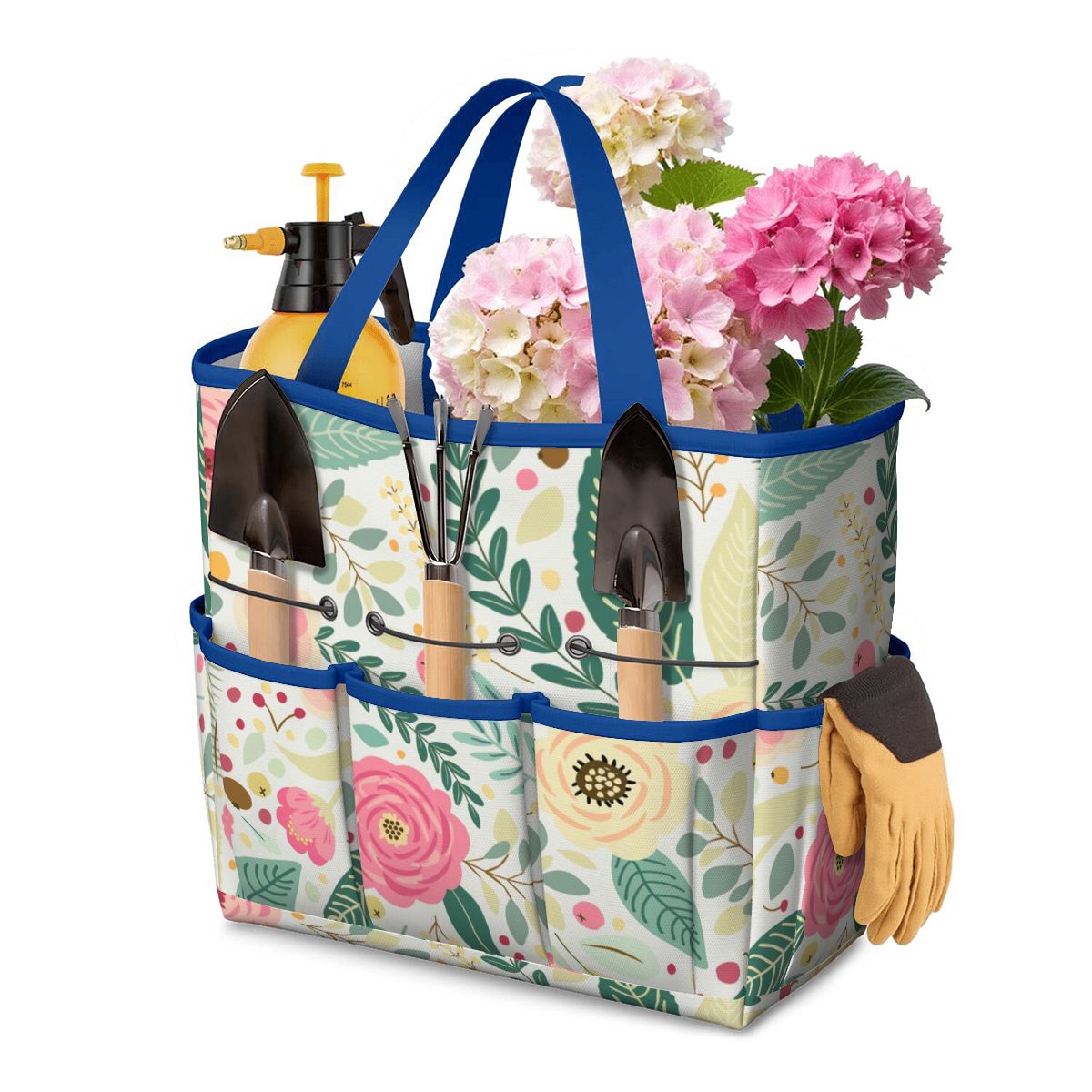 Floral Pink Mid Century Modern Garden Tool Bag - Mid Century Modern Gal