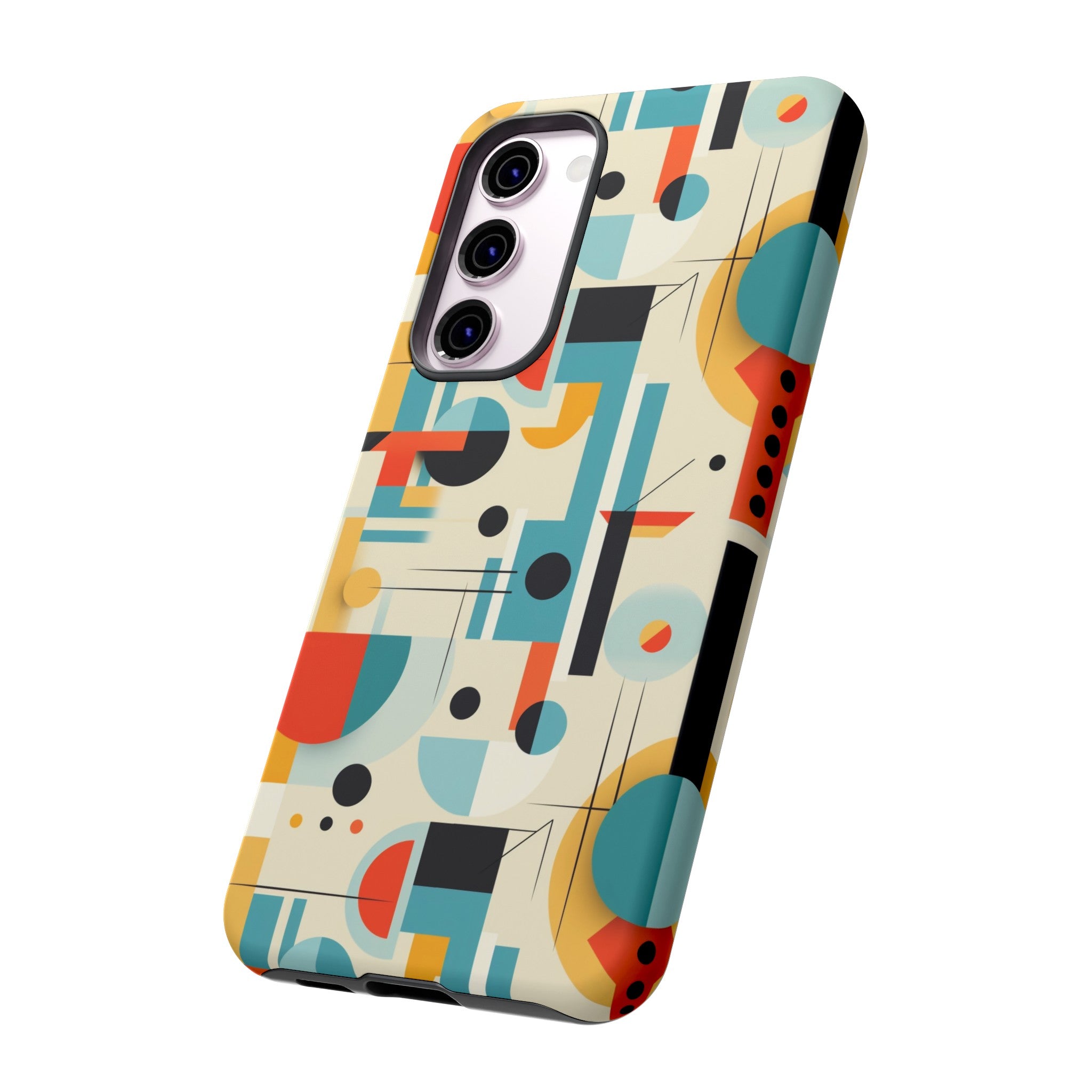 Bauhaus Designed Mid Mod Geometric Groovy Smart Phone, iPhone, Samsung Compatible Tough Cases