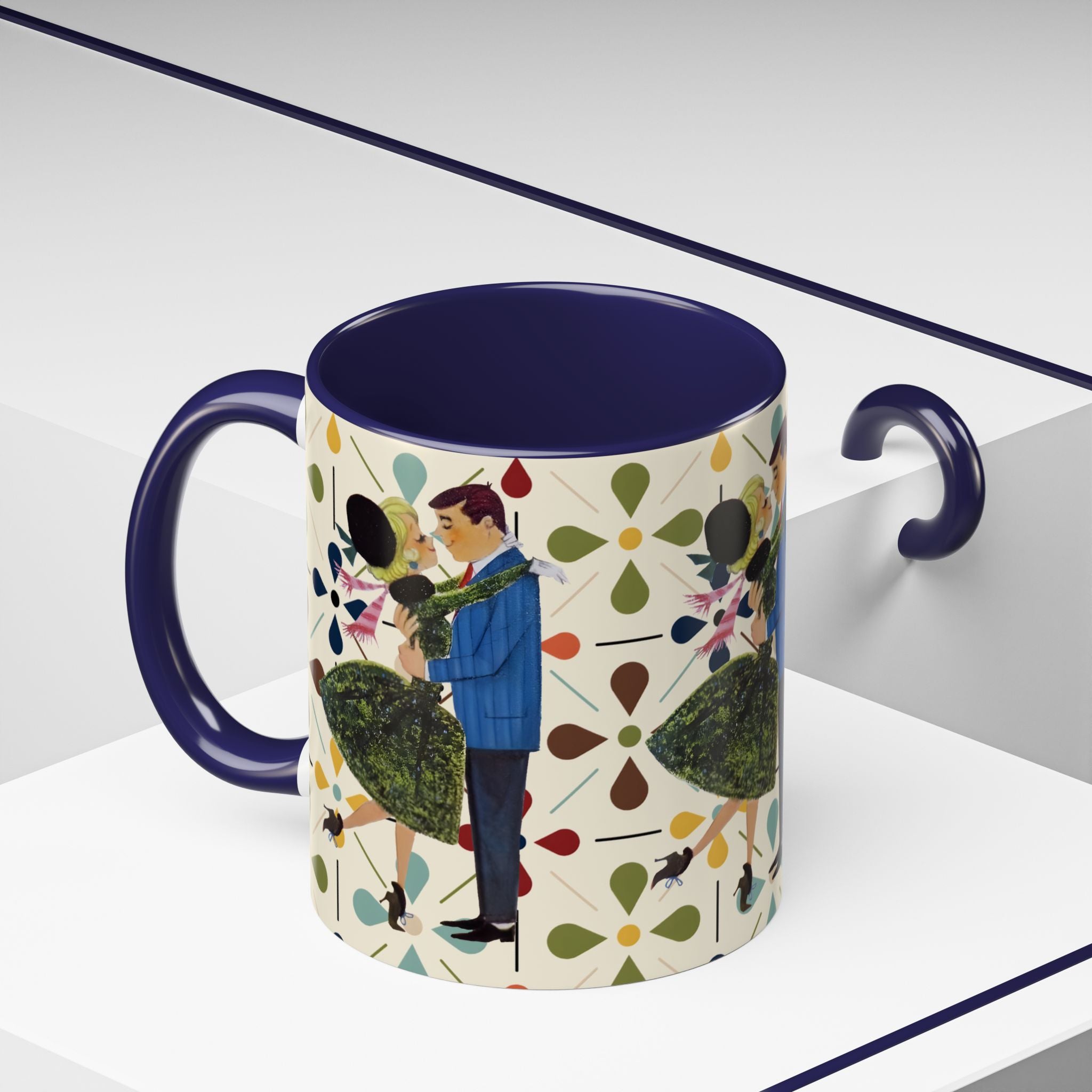 Mid Century Modern 50s Christmas Scandi Flower Kitschy Mug - Mid Century Modern Gal