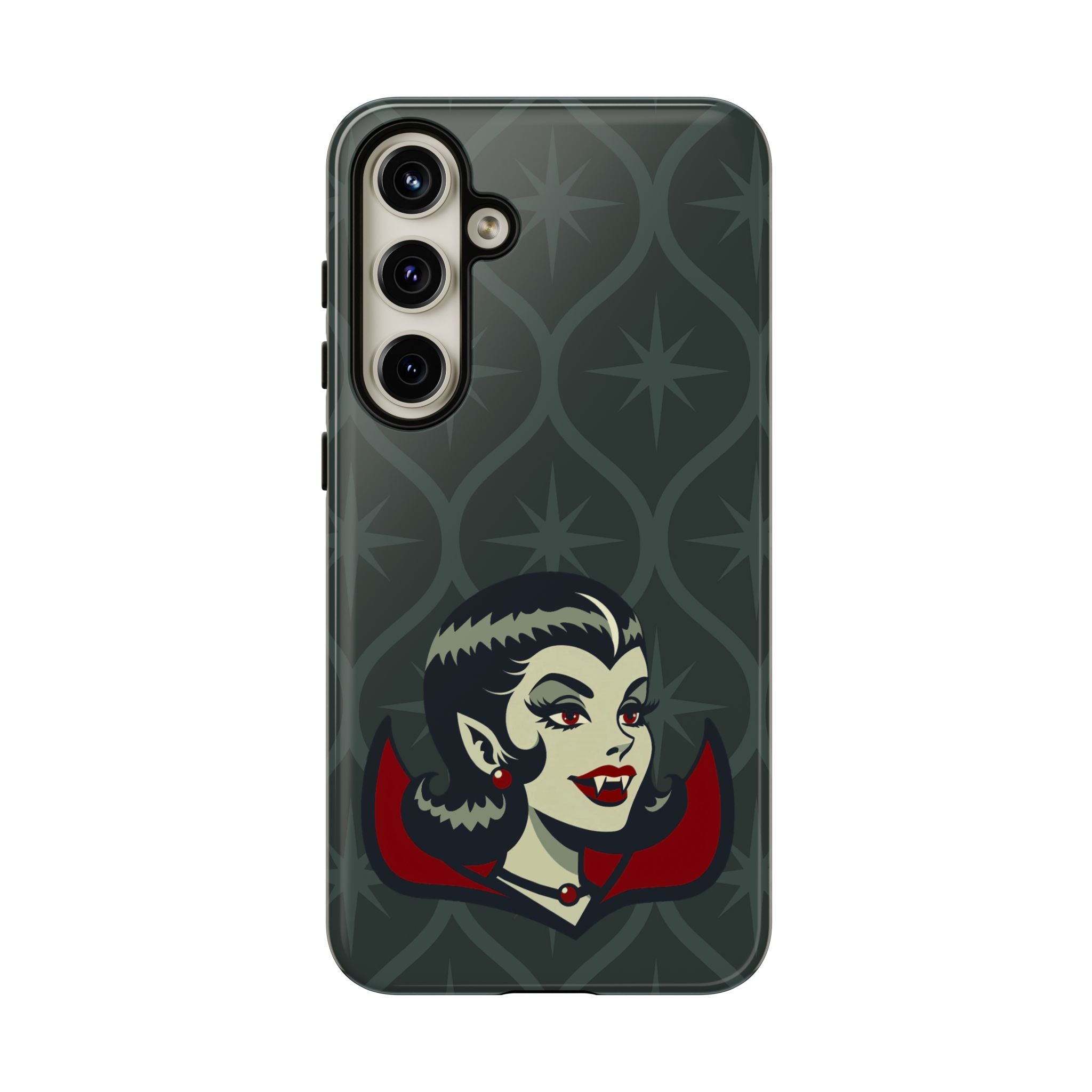 Vampire Dracula Girl Halloween Goth Horror Buff MCM Green Tough Phone Case