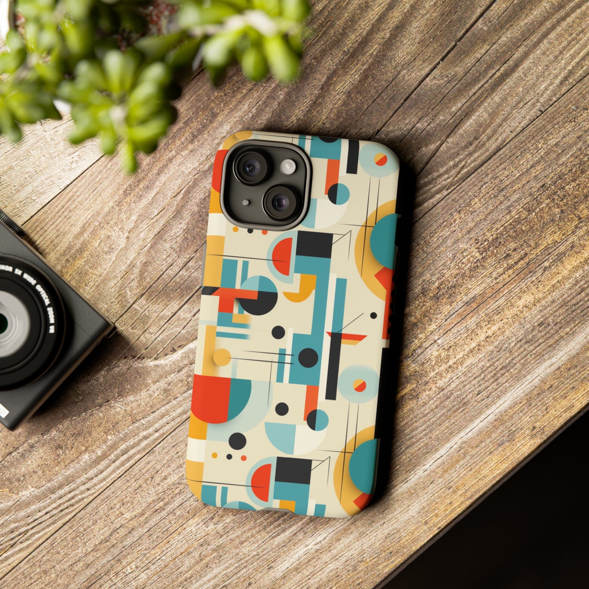 Bauhaus Designed Mid Mod Geometric Groovy Smart Phone, iPhone, Samsung Compatible Tough Cases