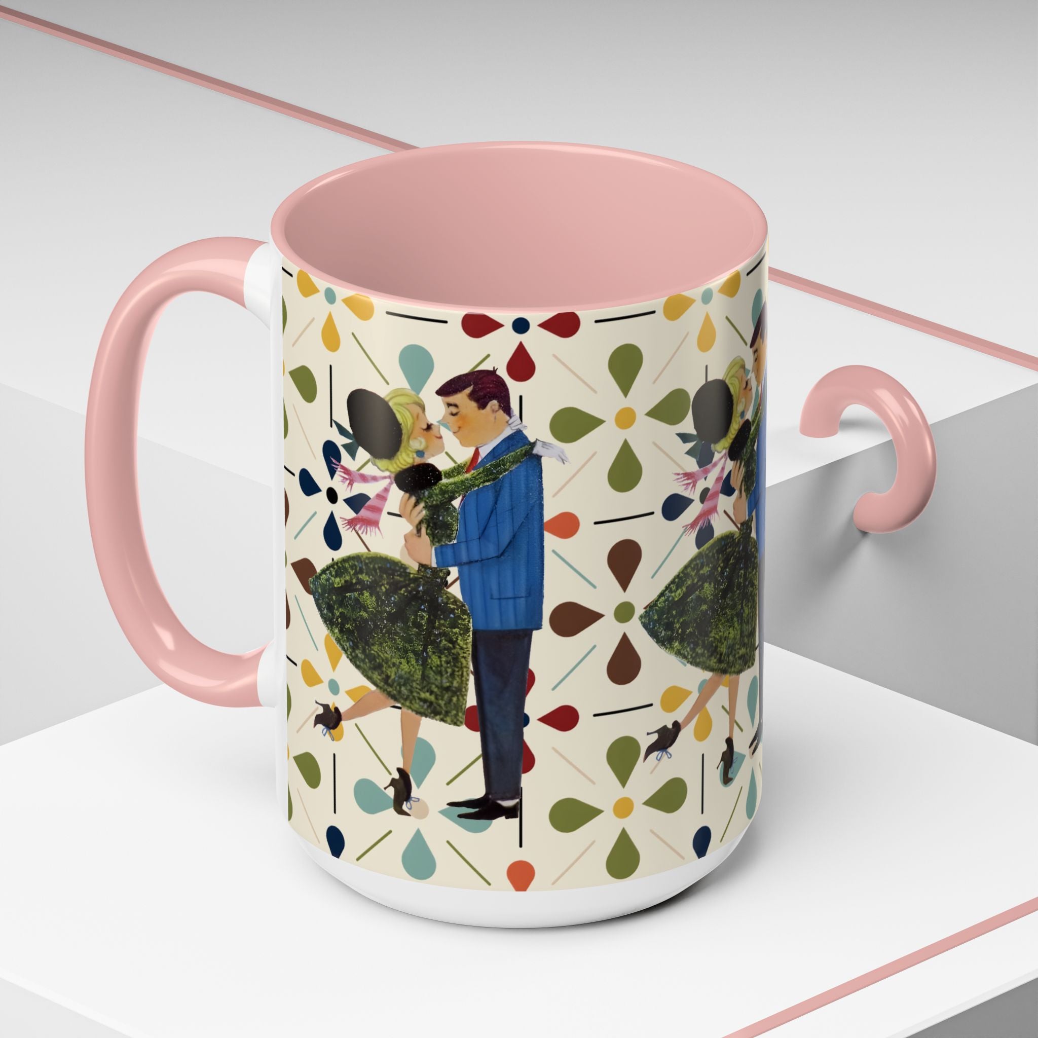 Mid Century Modern 50s Christmas Scandi Flower Kitschy Mug - Mid Century Modern Gal