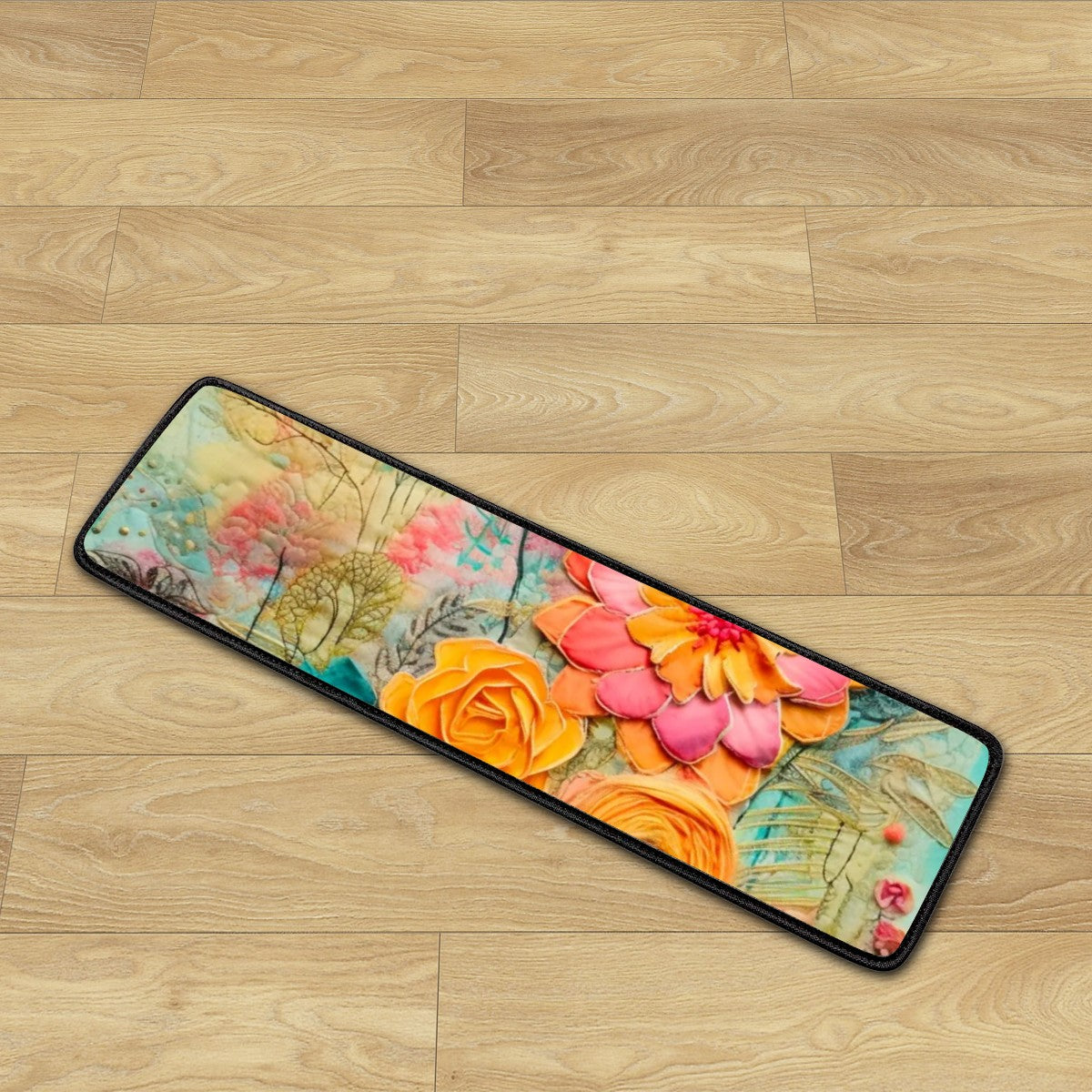 Modern Bohemian Flower Faux Pressed Flowers Non Slip Carpet for Stairs Treads - Mid Century Modern Gal