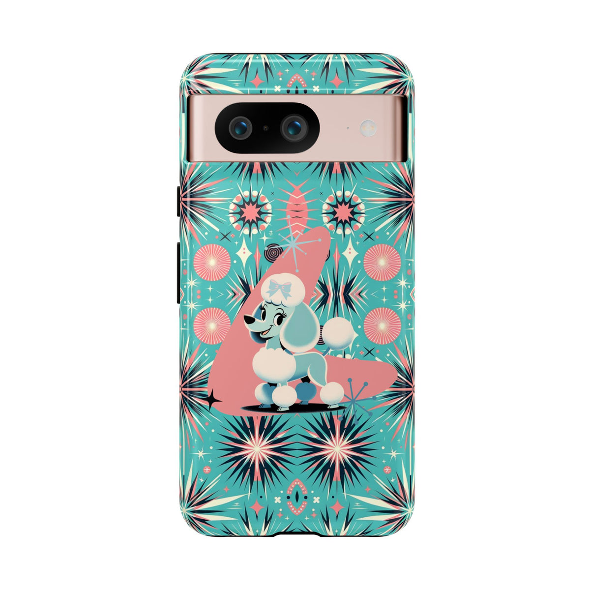 1950s Mid Century Modern Atomic Pink, Poodle Retro Smart Phone Tough Cases - Mid Century Modern Gal