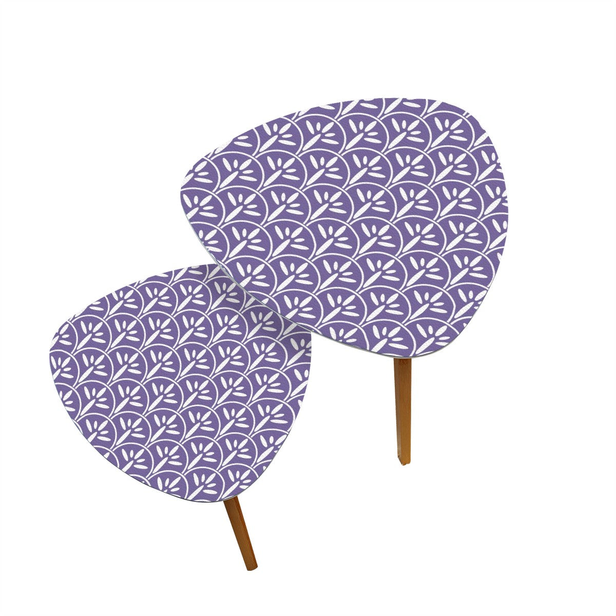 Mid Century Modern Nesting Tables Lavendar Purple And White | Stylish Art Deco MCM End Tables - Mid Century Modern Gal