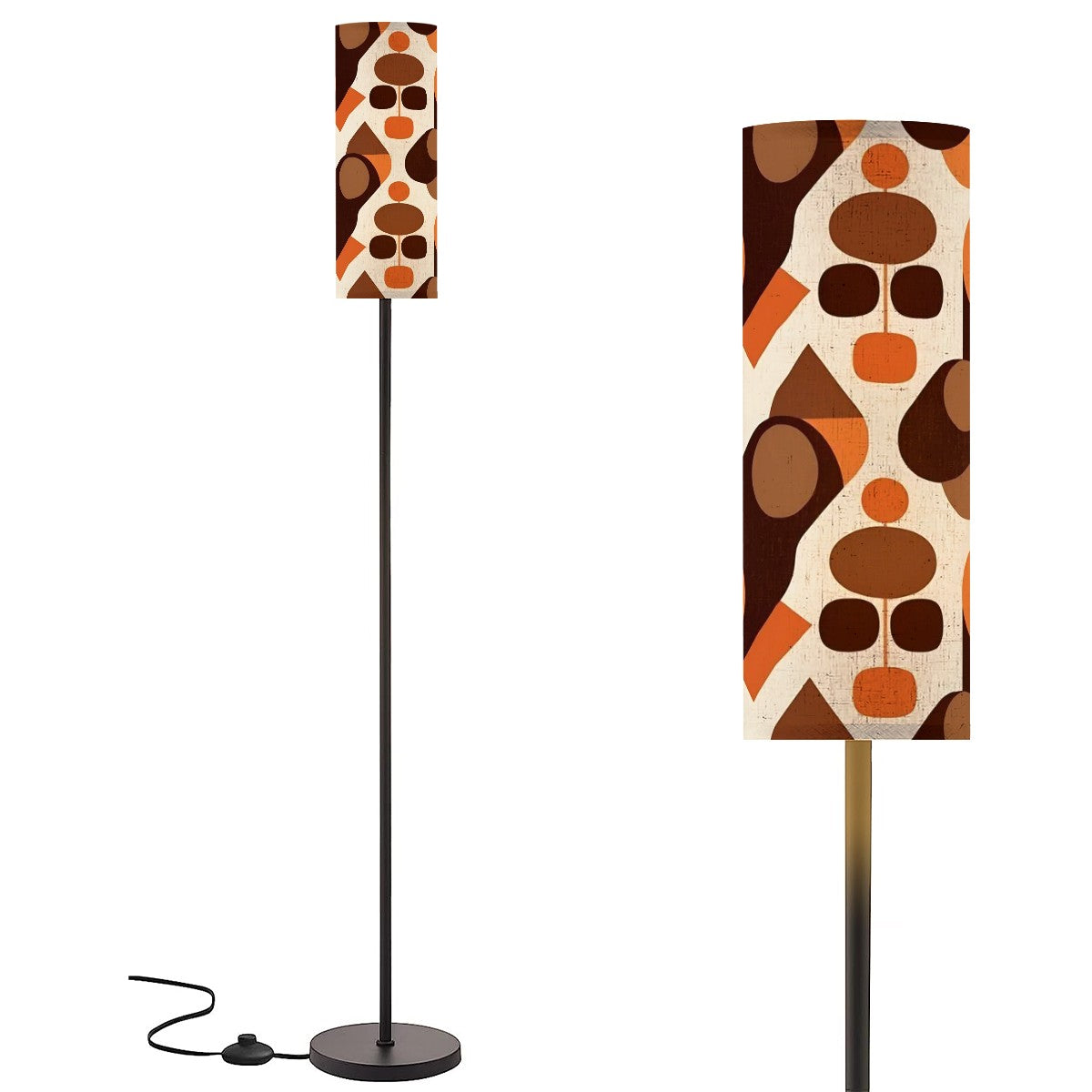 Retro Groovy Brown, Orange Mid Mod Floor Lamp - Mid Century Modern Gal
