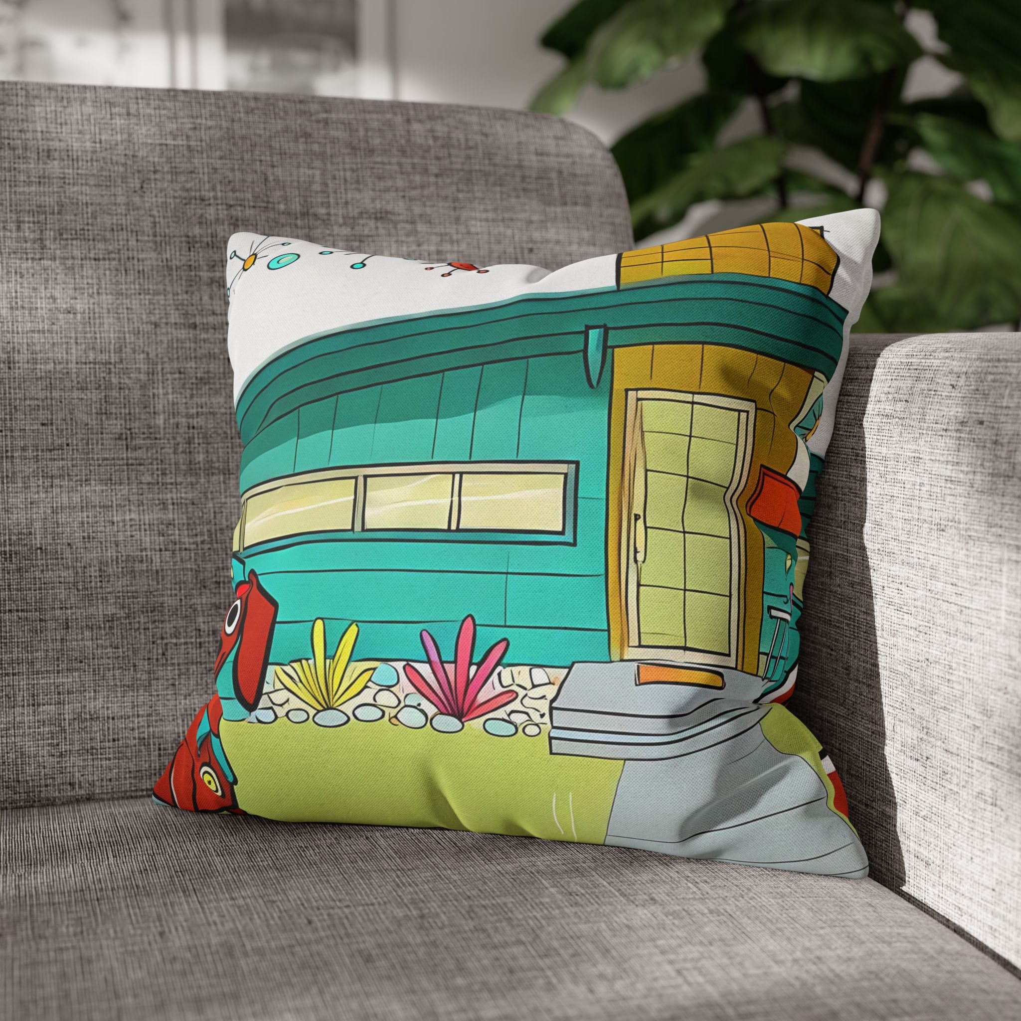 Chief Of Doxie Dwelling, Kitschy Mid Century Modern Pillow COVER Only - Mid Century Modern Gal