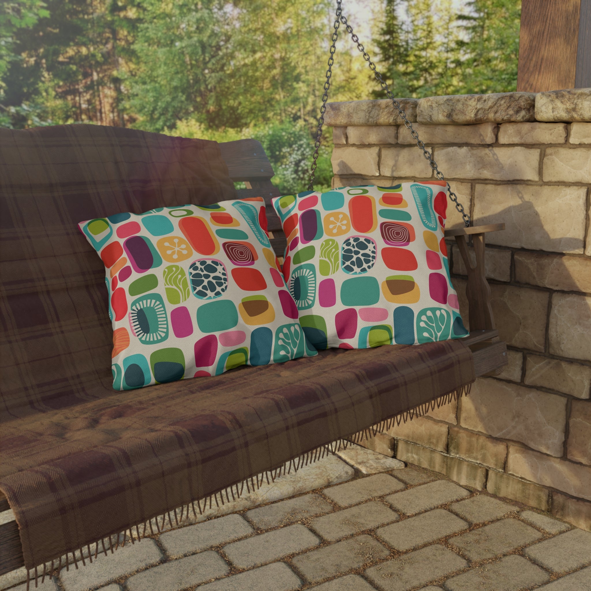 Mid Century Modern Amoeba Designed, Outdoor Garden Pillows - Mid Century Modern Gal