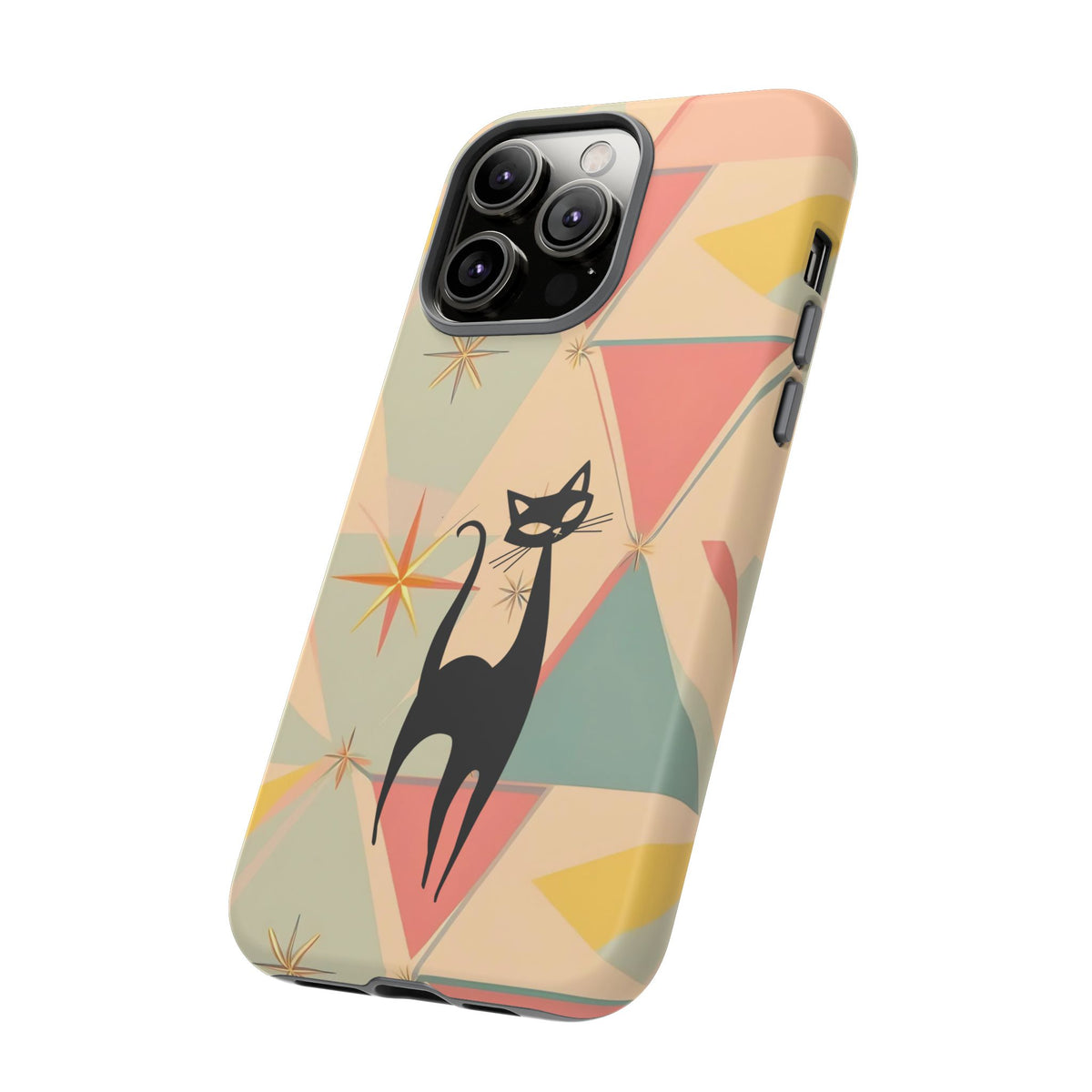 Atomic Cat Mid Mod Retro Cat Phone Case | Tough Cases with Vintage Vibe | Ideal for Cat Lovers
