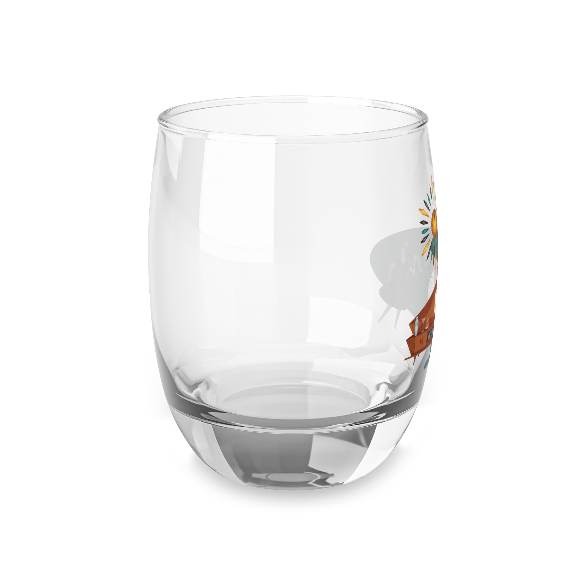 Mid Century Modern Gay Lesbian Couple, Bestie Friends Kitschy Fun Whiskey Glass - Mid Century Modern Gal