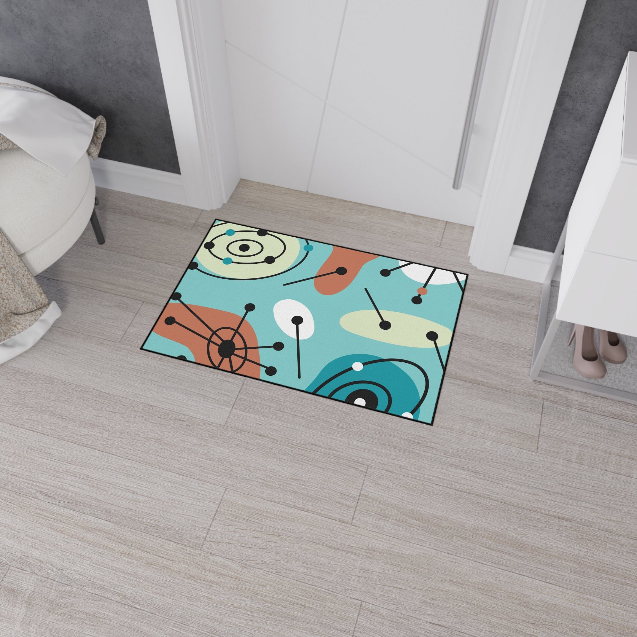Geometric Art Heavy Duty Floor Mat - Modern Home Decor - Mid Century Modern Gal