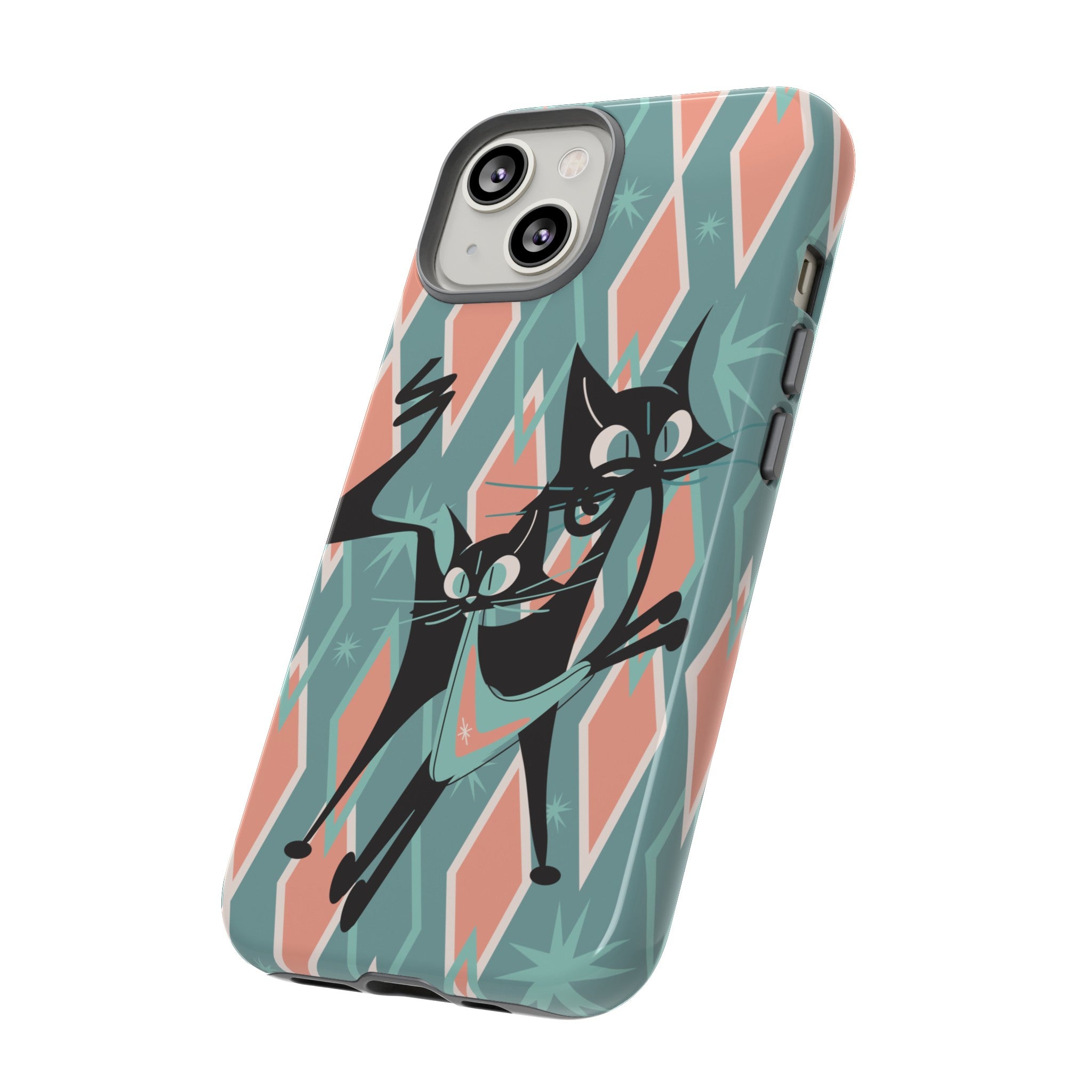 Mid Mod Atomic Cat Kitschy Retro Chic Samsung, Smart Phone Tough Cases