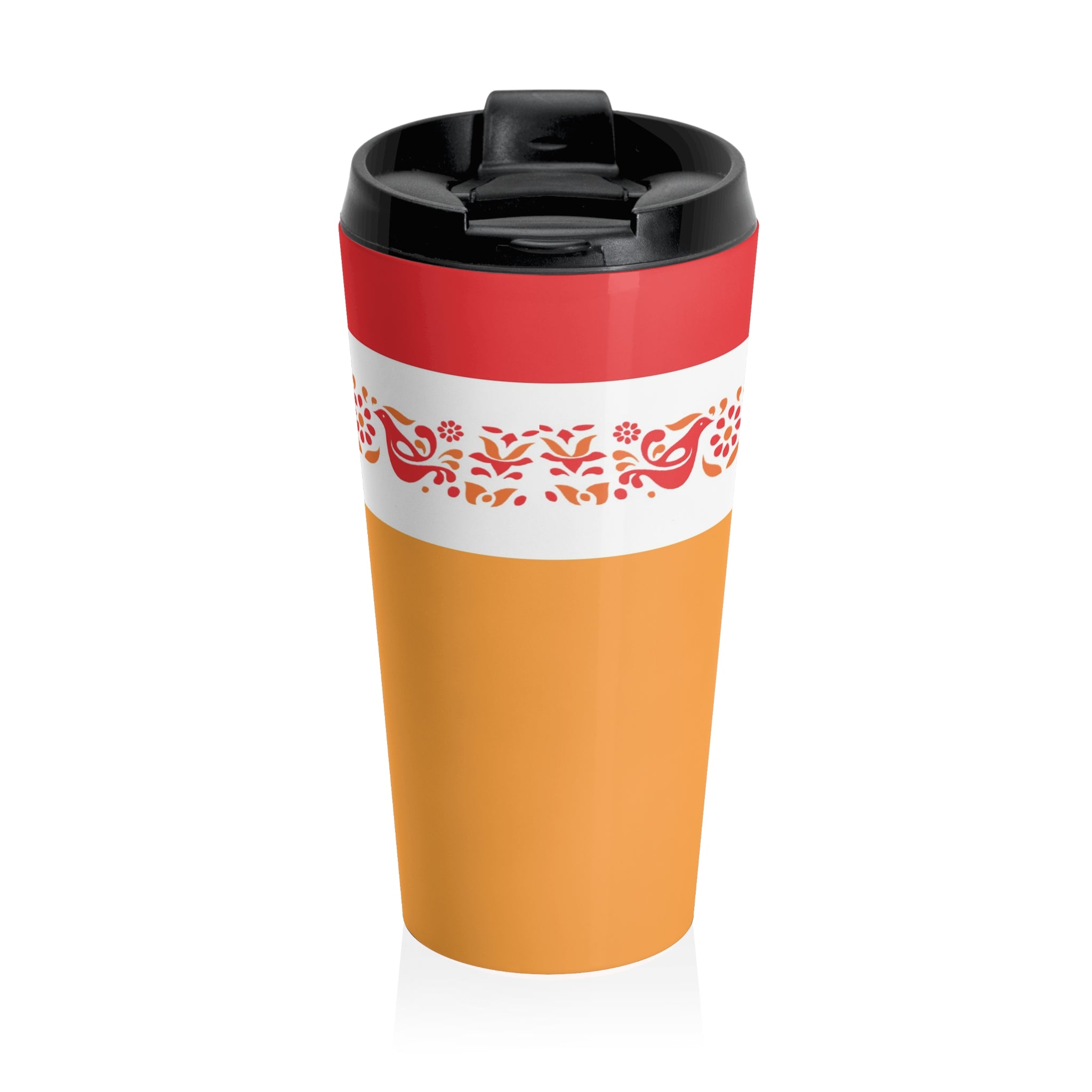 Pyrex Circle Of Friends, Colorful Stainless Steel Travel Mug - Perfect for Coffee Lovers and Adventurers - Mid Century Modern Gal