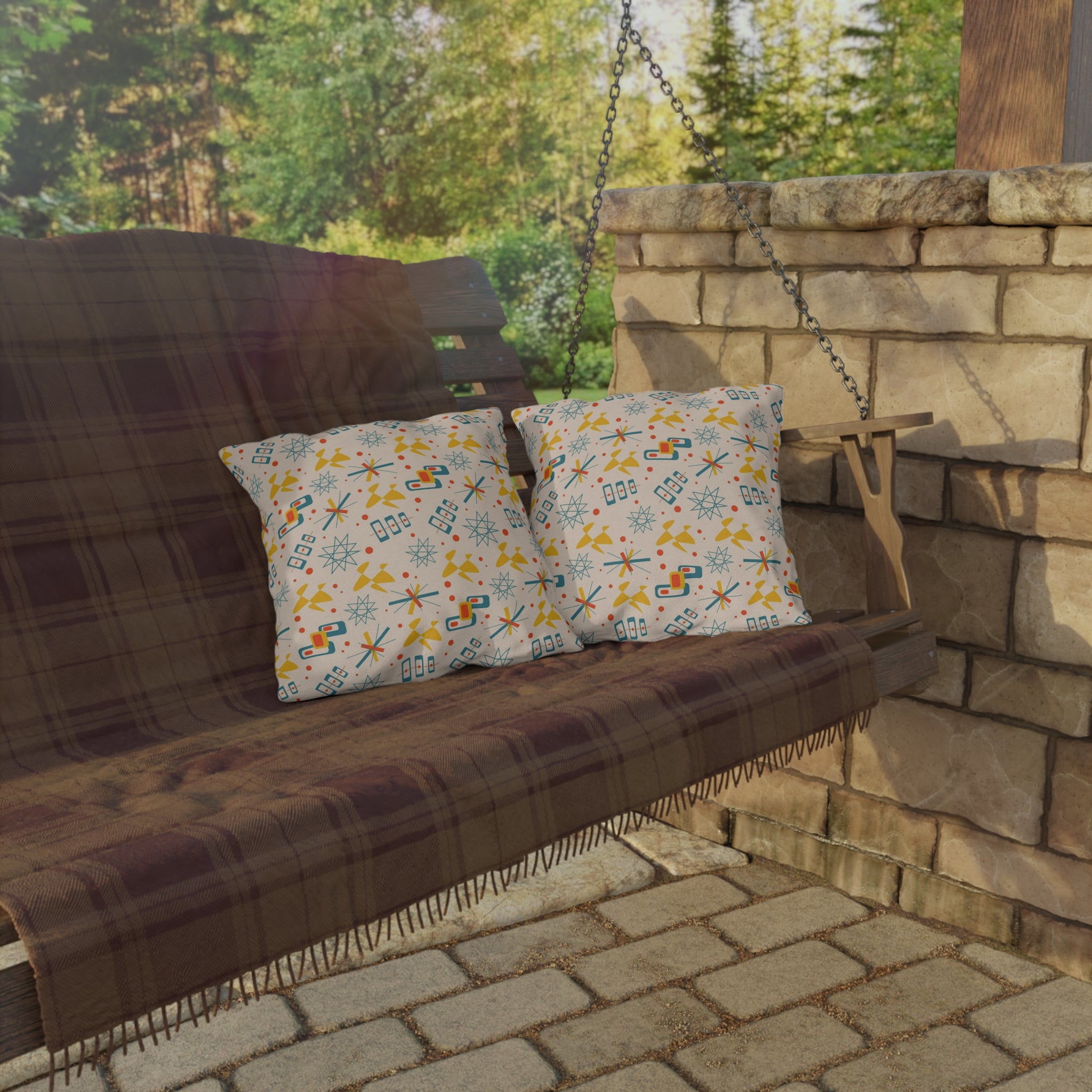 Mid Century Modern 50s Pattern, Mod Summer Outdoor Retro Pillows - Mid Century Modern Gal