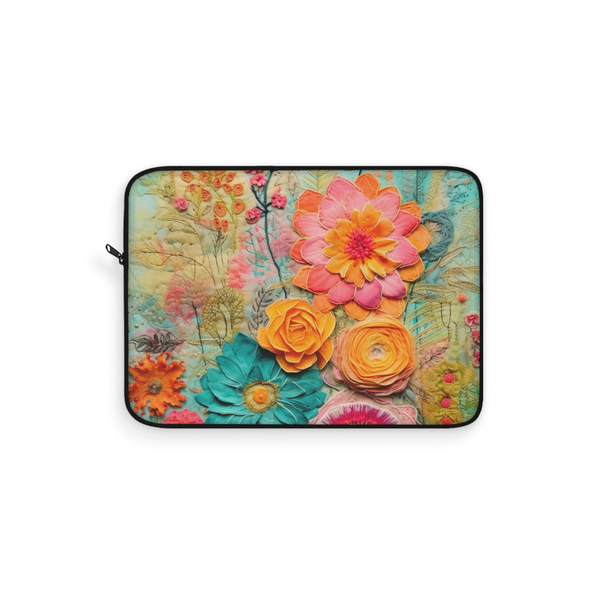 Boho Style, Floral Bohemian Retro Laptop Sleeve - Mid Century Modern Gal