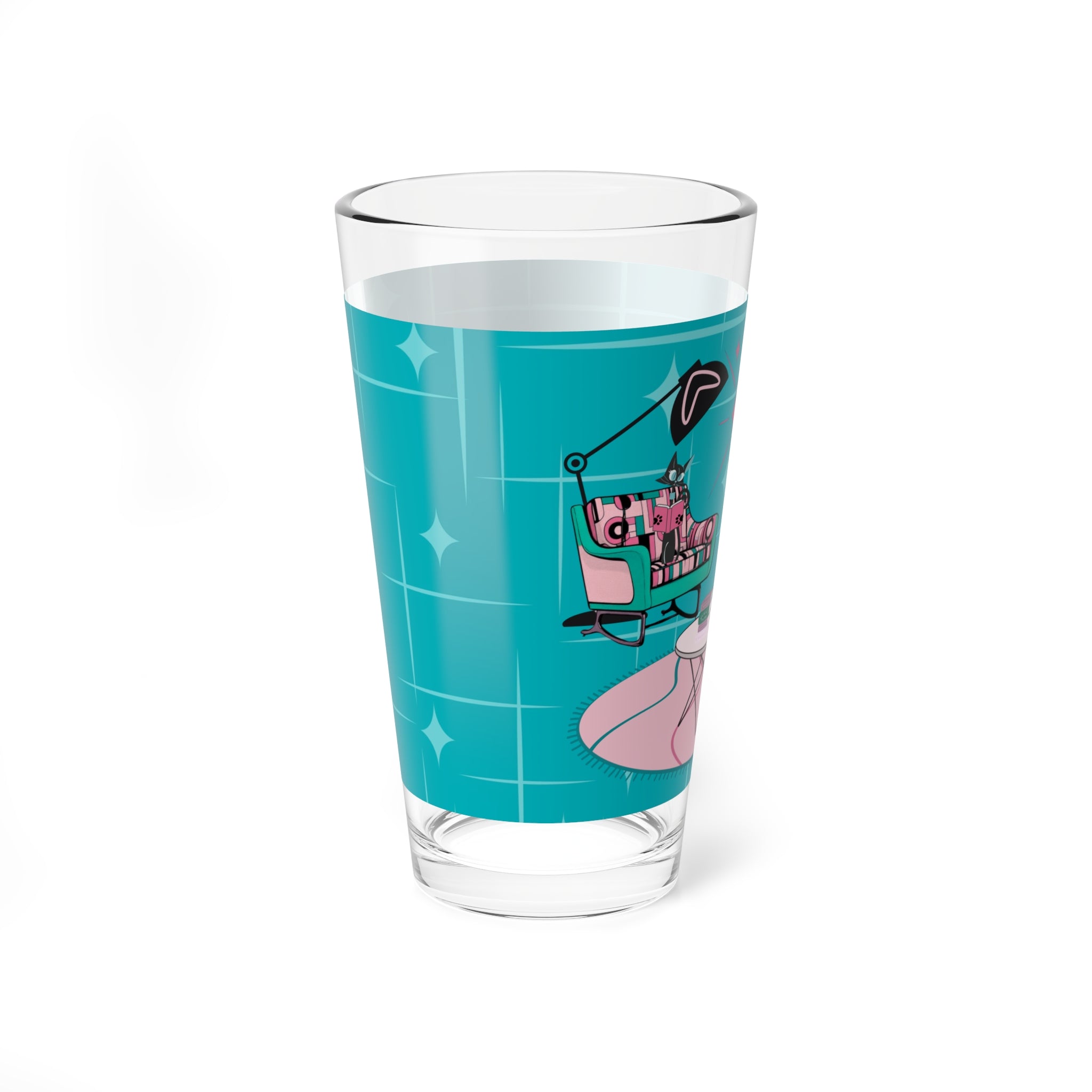 Atomic Cat Mid Century Modern Barware Book Gals, Book Club Retro Glassware - Mid Century Modern Gal