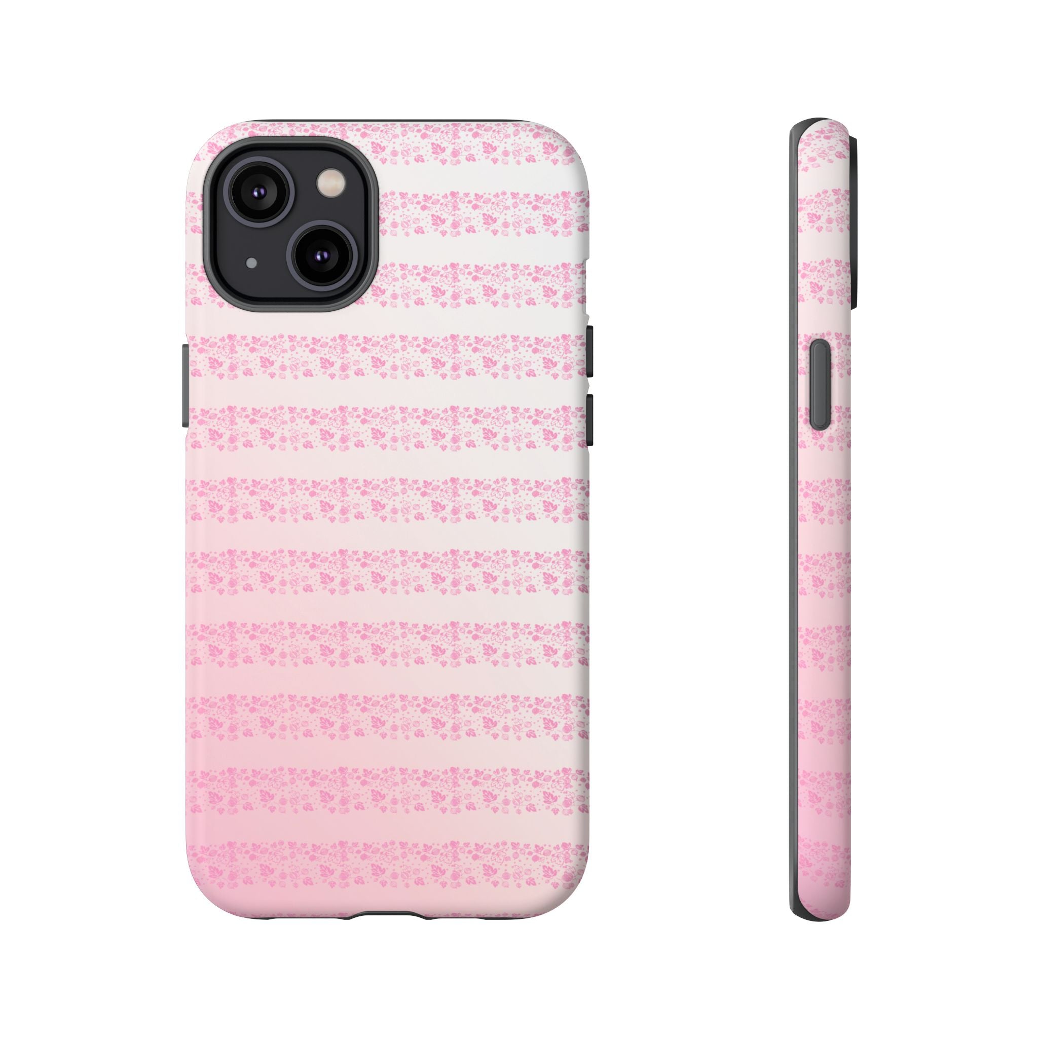 Pink Pyrex Gooseberry Striped Phone Case, Stylish Phone Cover, Tough Protective Case, Cute Cell Phone Case, Trending Gift for Her - Mid Century Modern Gal