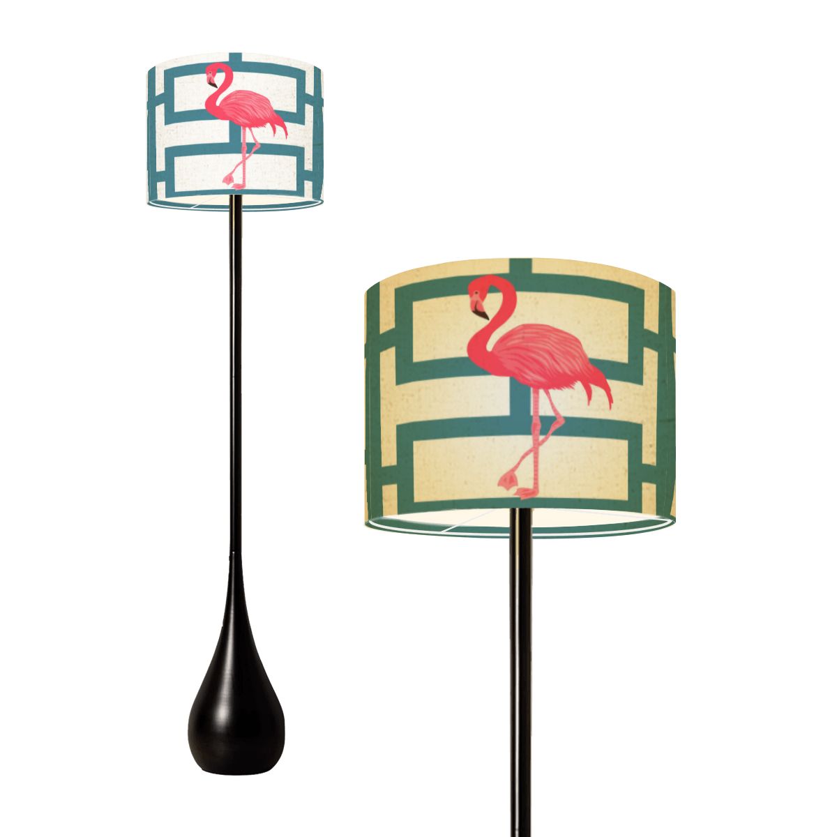 Palm Springs 50s Breeze Block Flamingo Teardrop Shaped Floor Lamp - Mid Century Modern Gal