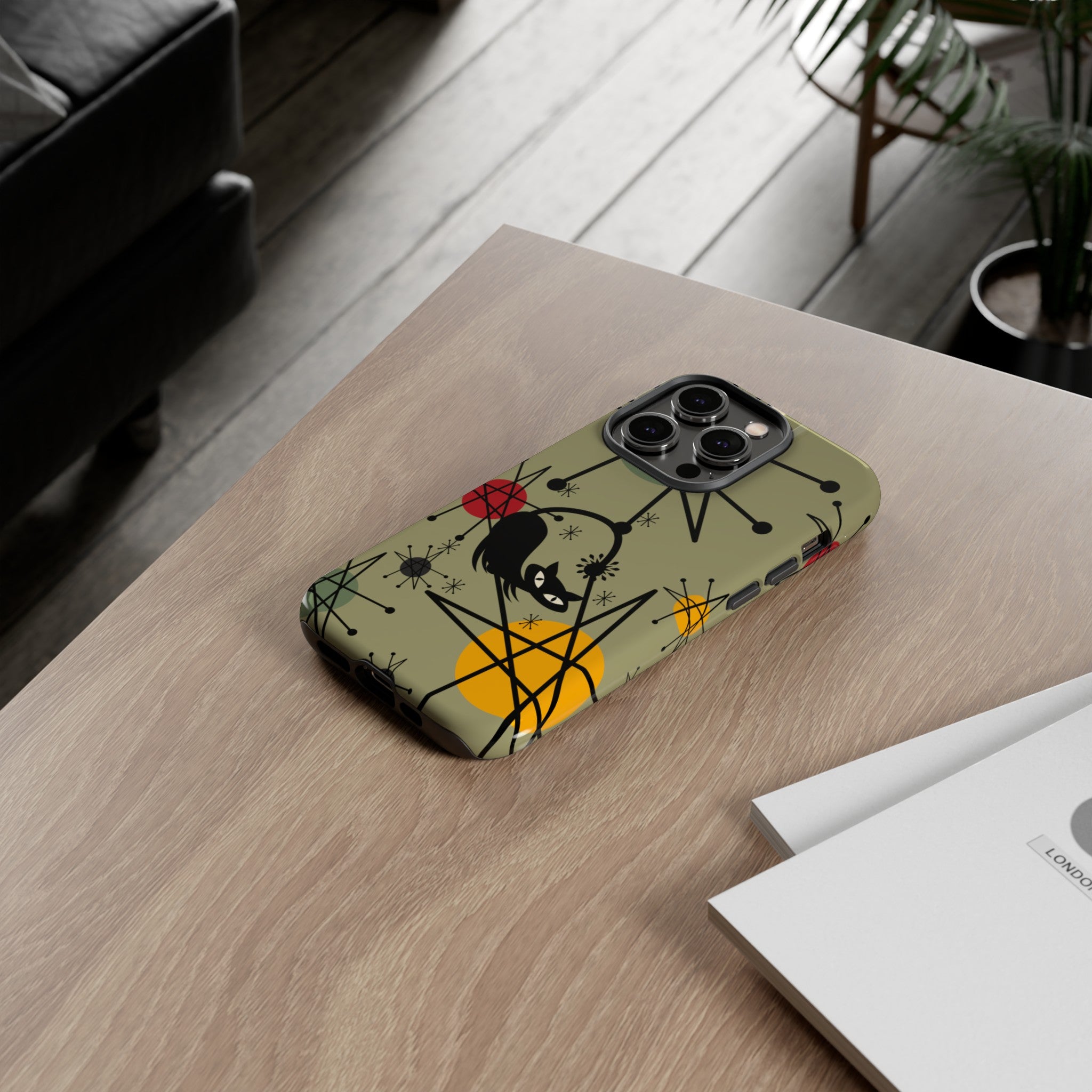 Mid Century Modern Atomic Cat, Retro Chic Groovy Mod Samsung, Smart Phone Tough Cases - Mid Century Modern Gal