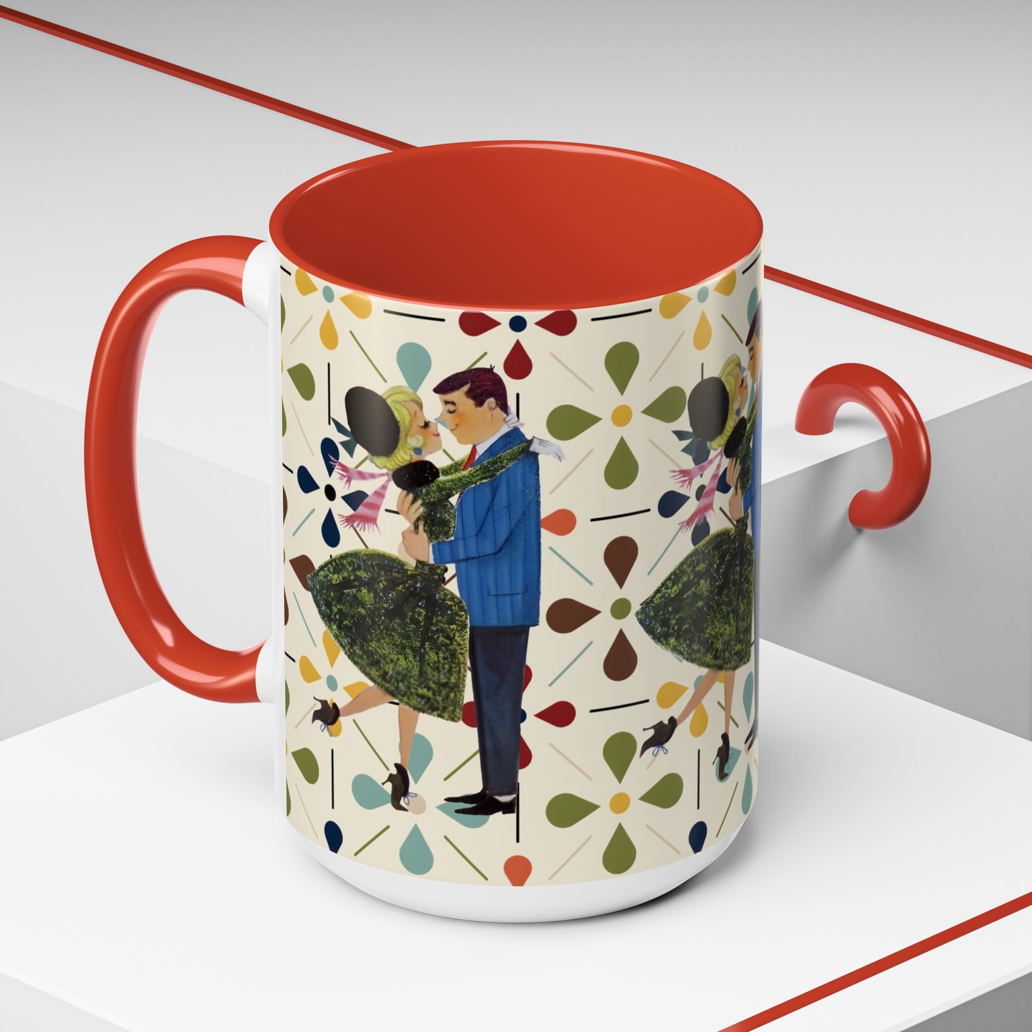 Mid Century Modern 50s Christmas Scandi Flower Kitschy Mug - Mid Century Modern Gal
