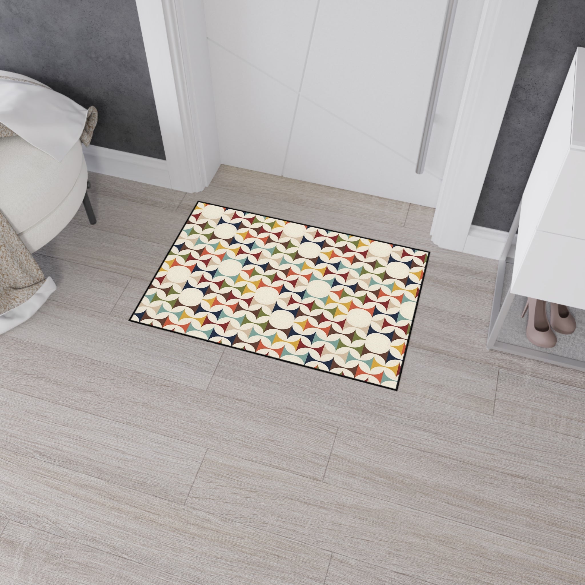 Mid Century Modern Scandinavian Designed Kitchen, Bath Heavy Duty Floor Mat - Mid Century Modern Gal