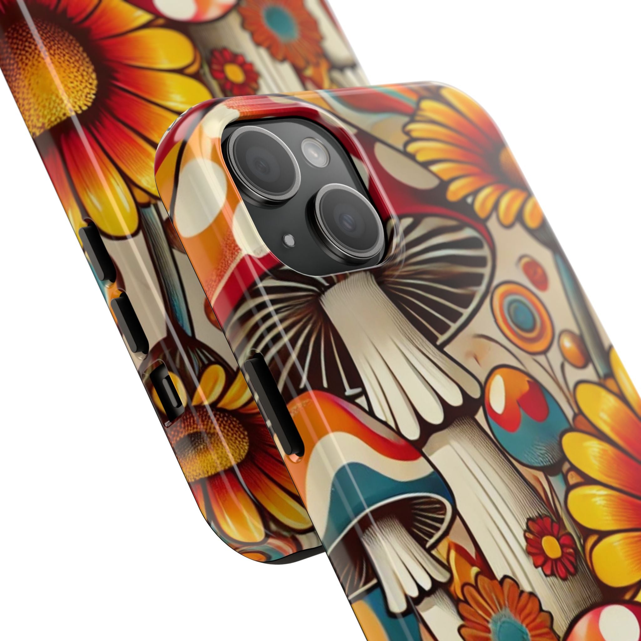 Bohemian Floral Mushroom Tough Phone Case - Trendy Protection for Nature Lovers - Mid Century Modern Gal